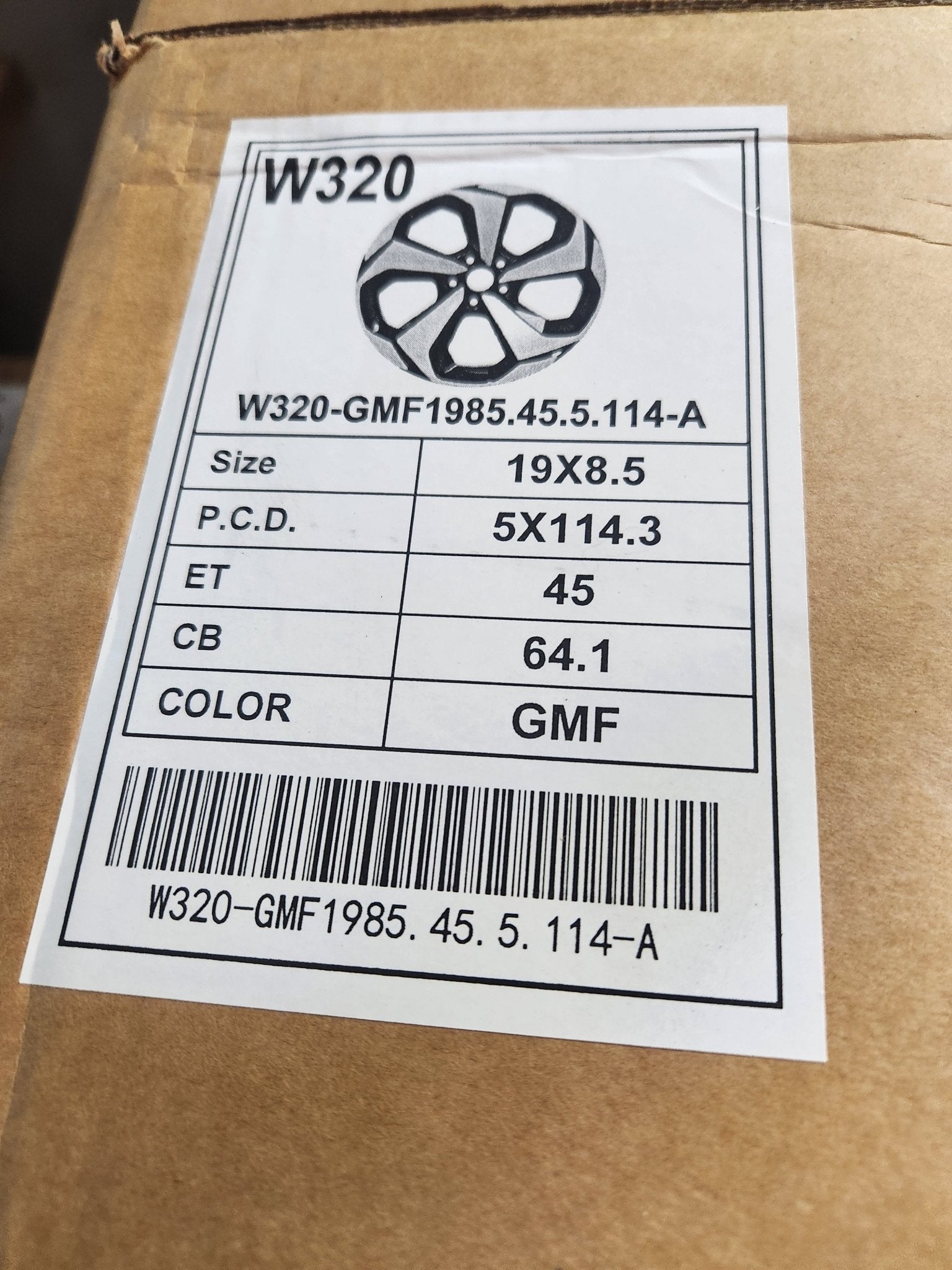 W320 19X8.5 5X114.3 GUNMETAL MACHINED FACE