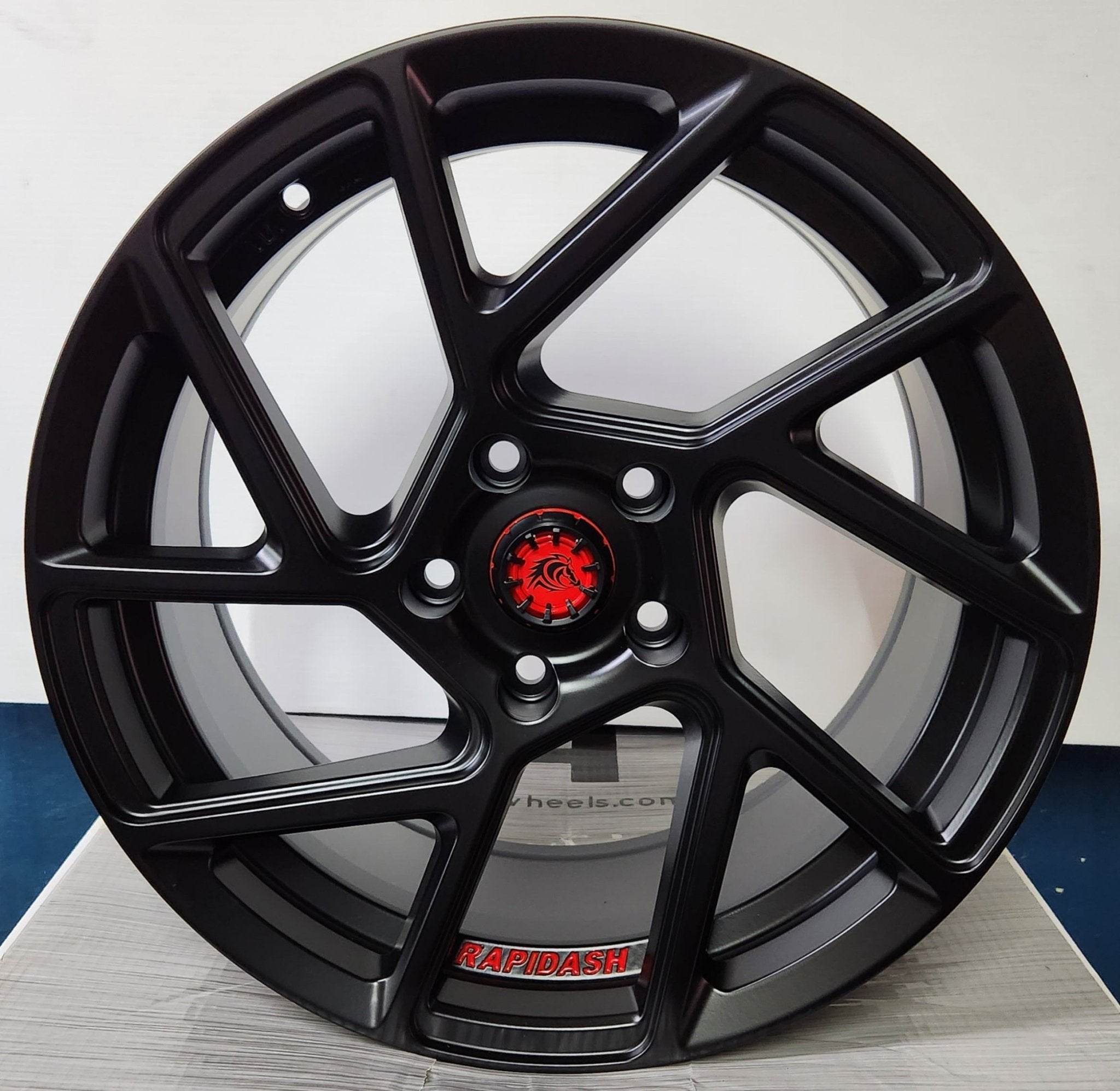 RAPIDASH RD-V9 17X8.0 5X114.3 MATT BLACK WITH RED LETTERING