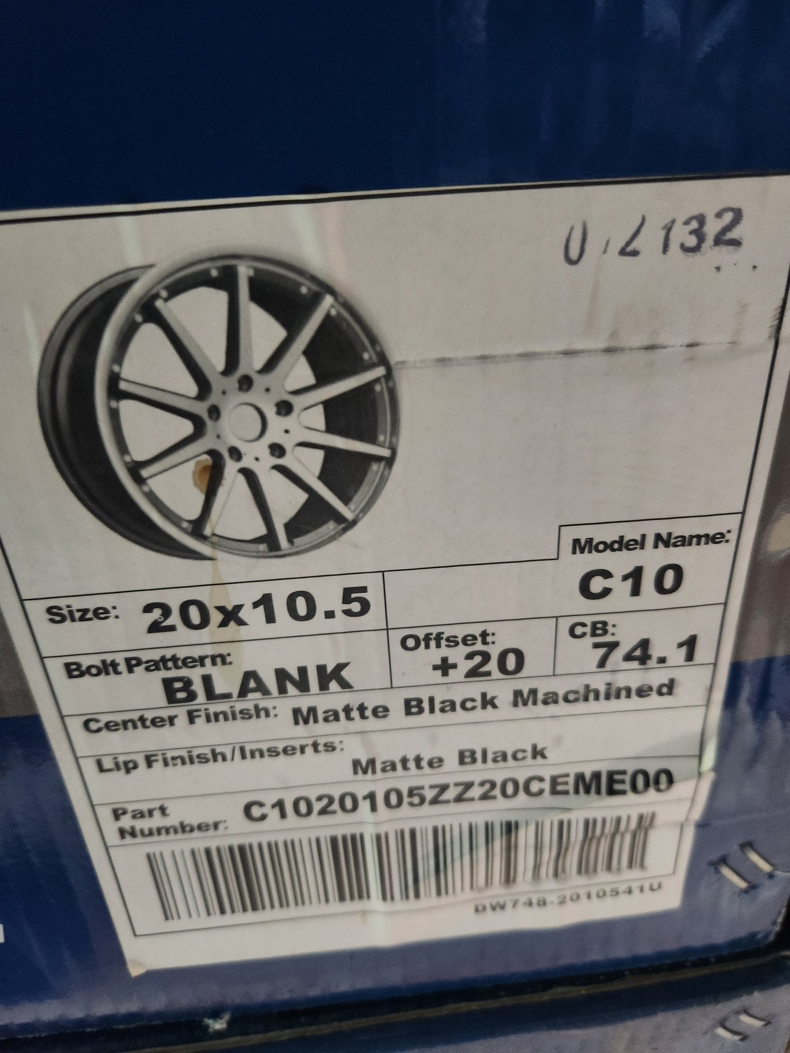 RENNEN C10 20X10.5 BLANK MATTE BLACK MACHINED