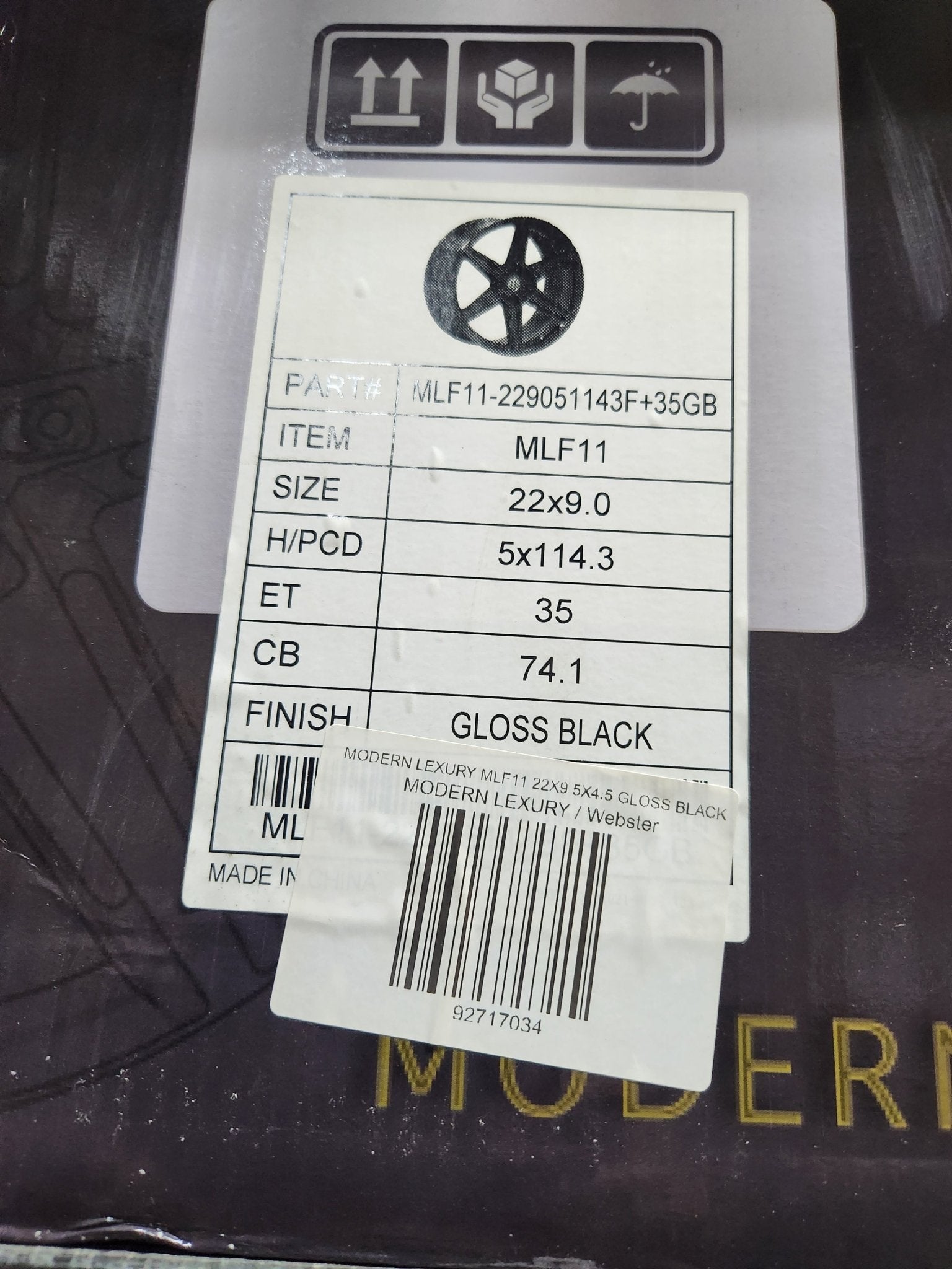 MLF11 22X9.0 5X114.3 GLOSS BLACK