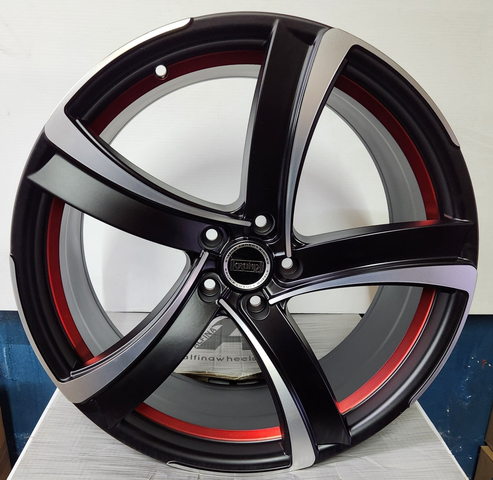 FM115 20X8.5 5X114.3 MATTE BLACK RED UNDERCUT
