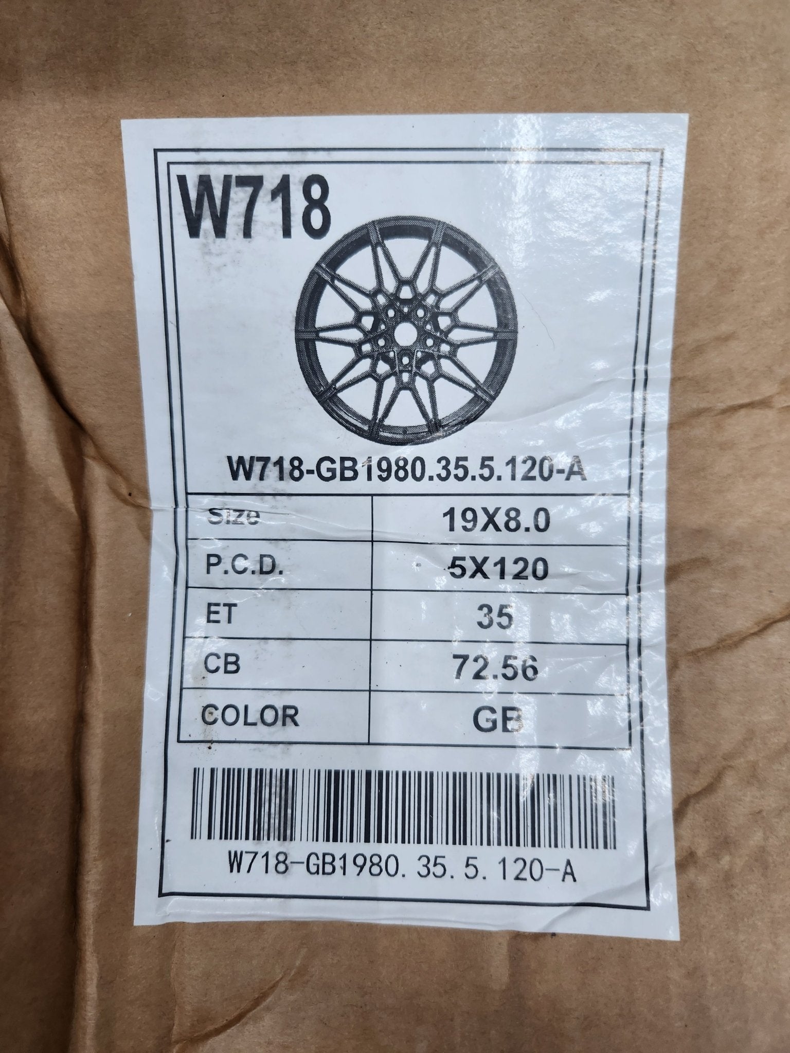 W718 19X8.0 5X120 GLOSS BLACK