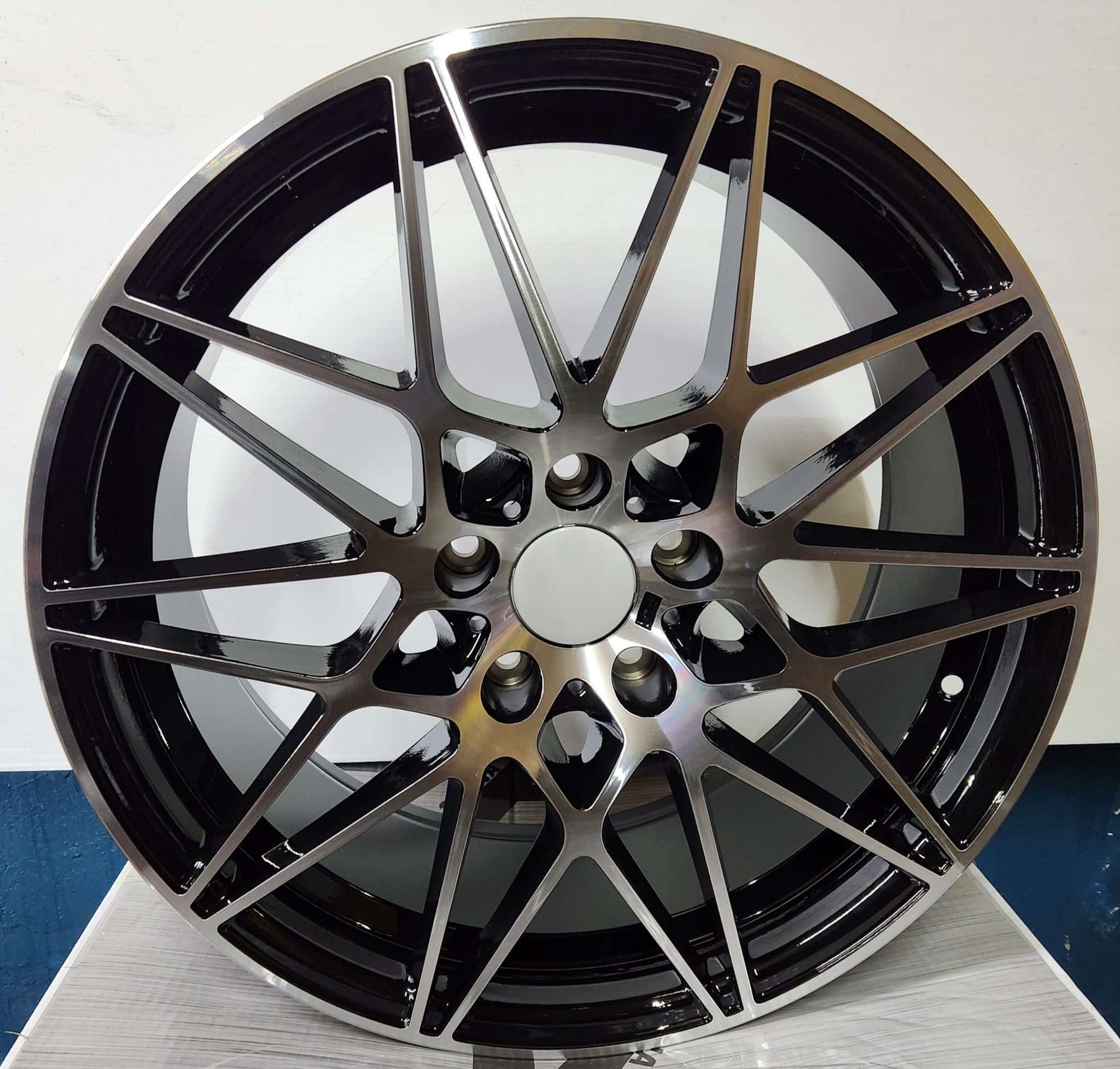 OE-0173 666M 19x9.5 5x120 BLACK MACHINED FACE