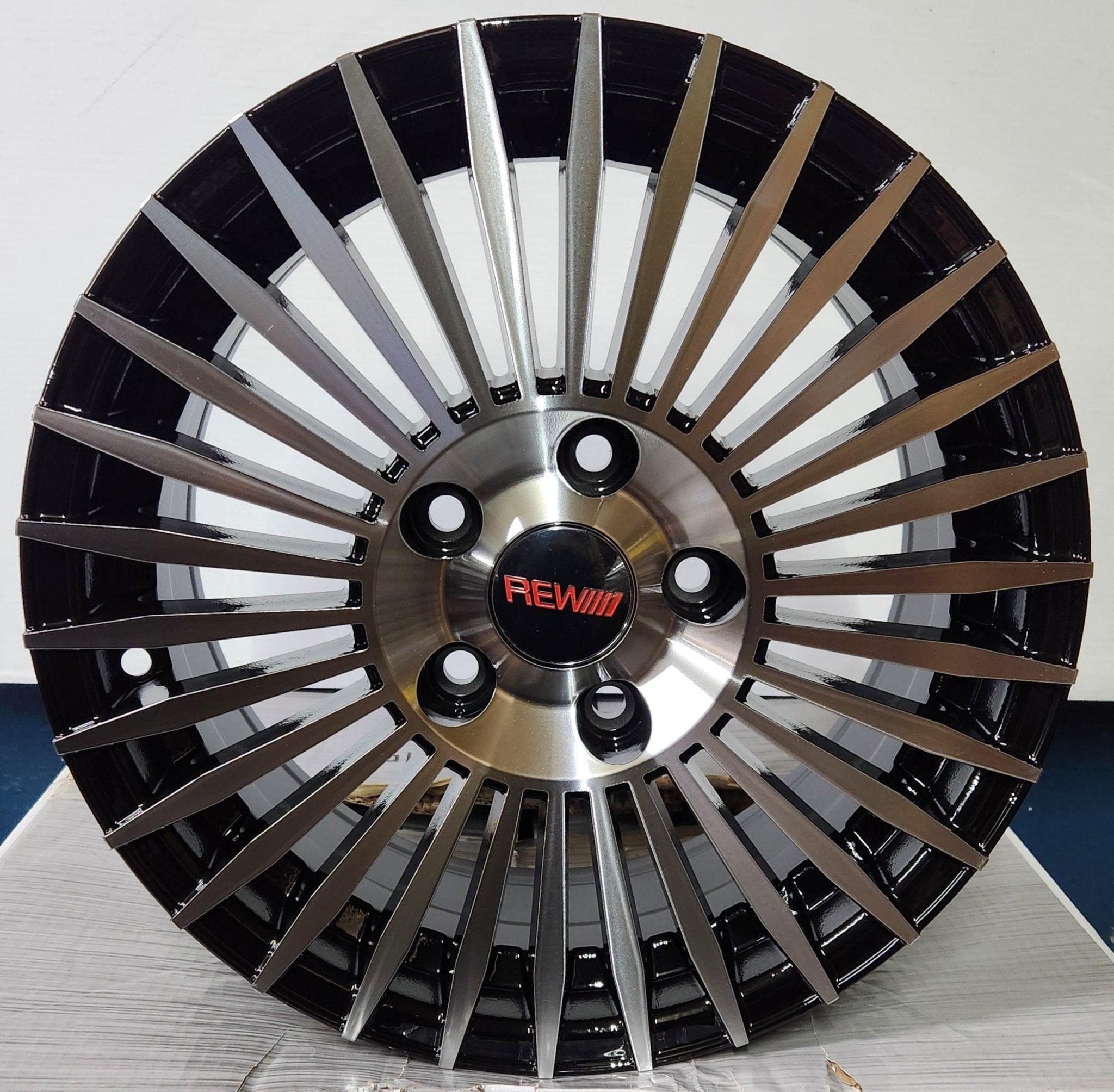 REW016-5 15x6.5 5x114.3 GLOSS BLACK MACHINED FACE