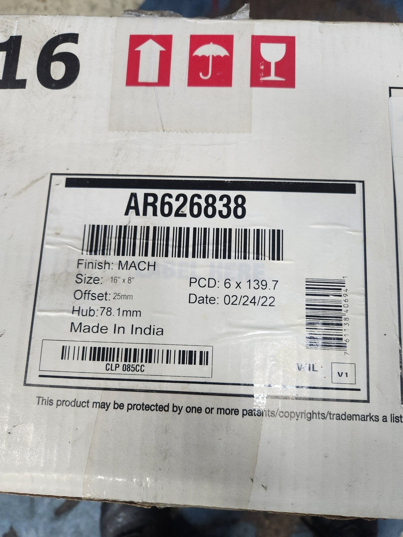AR62 16X8 6X139.7 MACHINED FACE