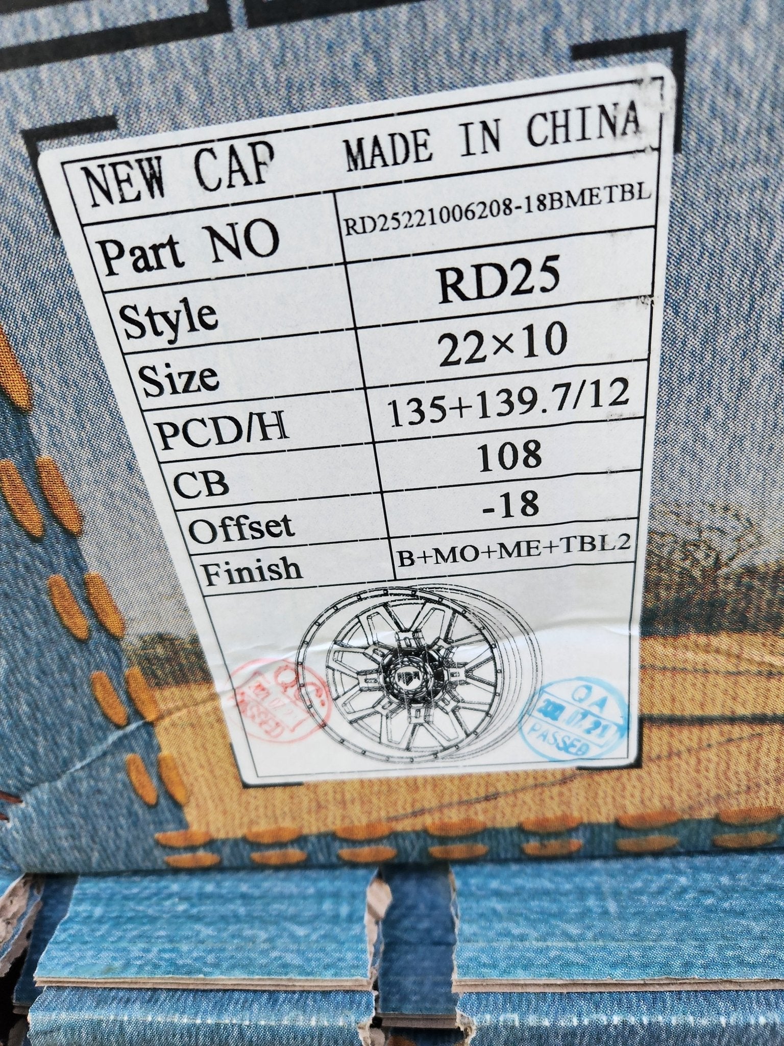 RD25 22X10 6X135 6X139.7 BLUE