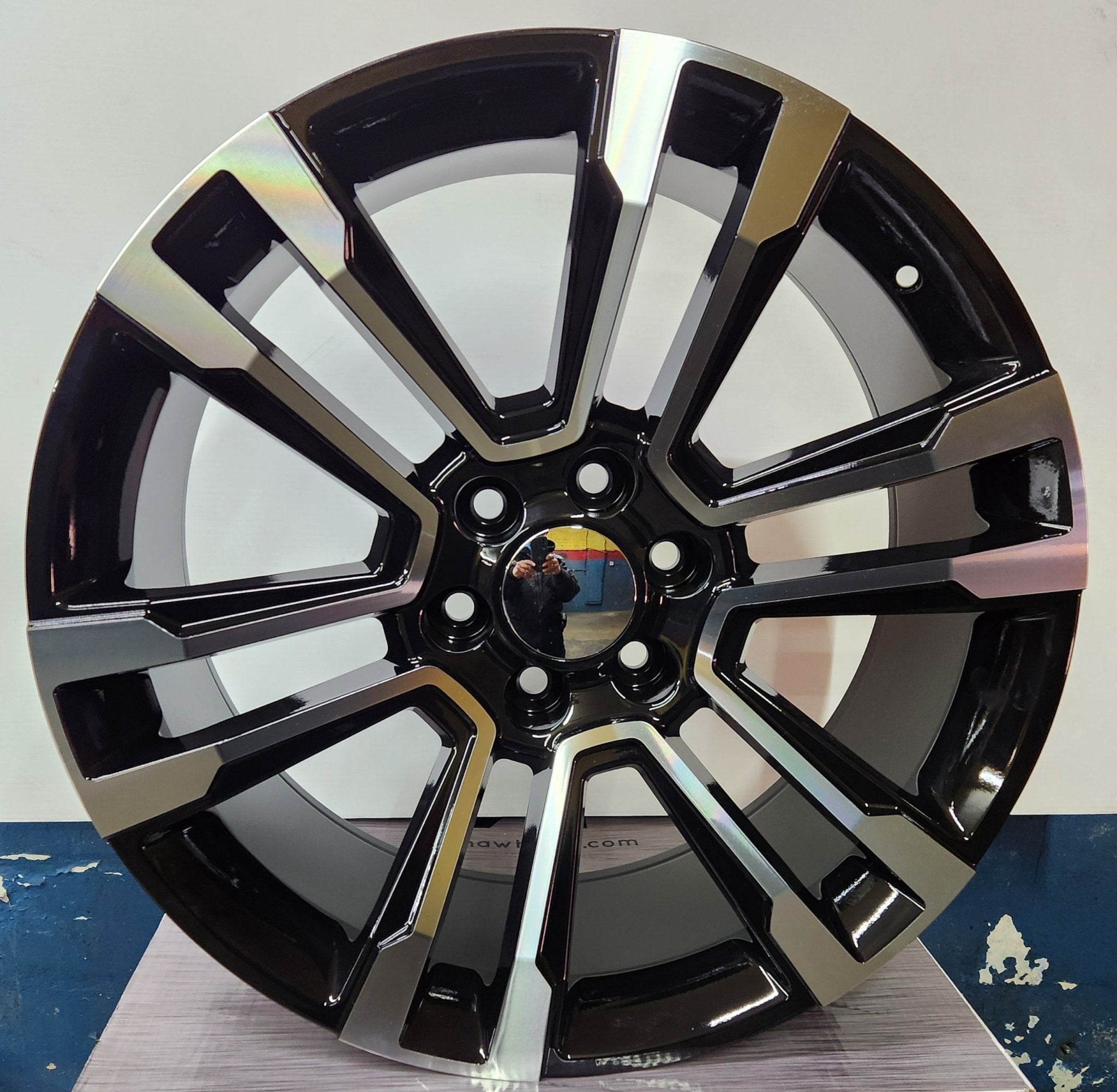 REP328 22X9.5 6X139.7 BLACK MACHINE FACE