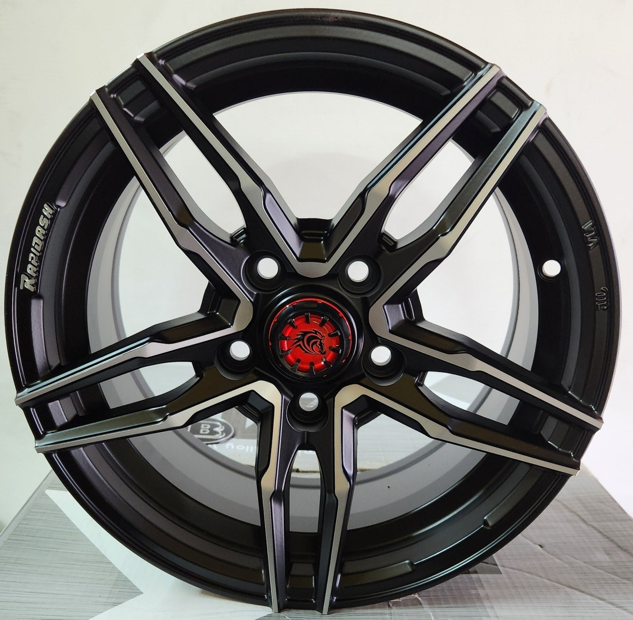 RAPIDASH RD-R1 15x6.5 5x114.3 MATTE BLACK MACHINED FACE & MACHINED LETTERINGS