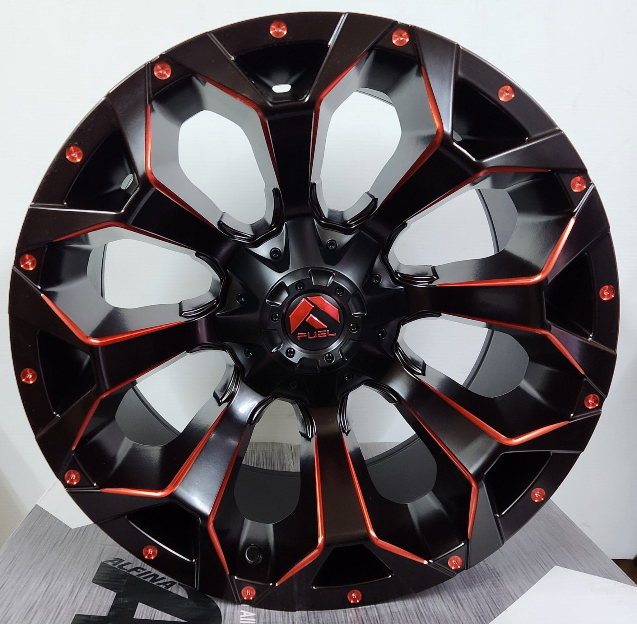 FUEL D787 20x10 5x114.3 / 5x127 MATTE BLACK MILLING RED