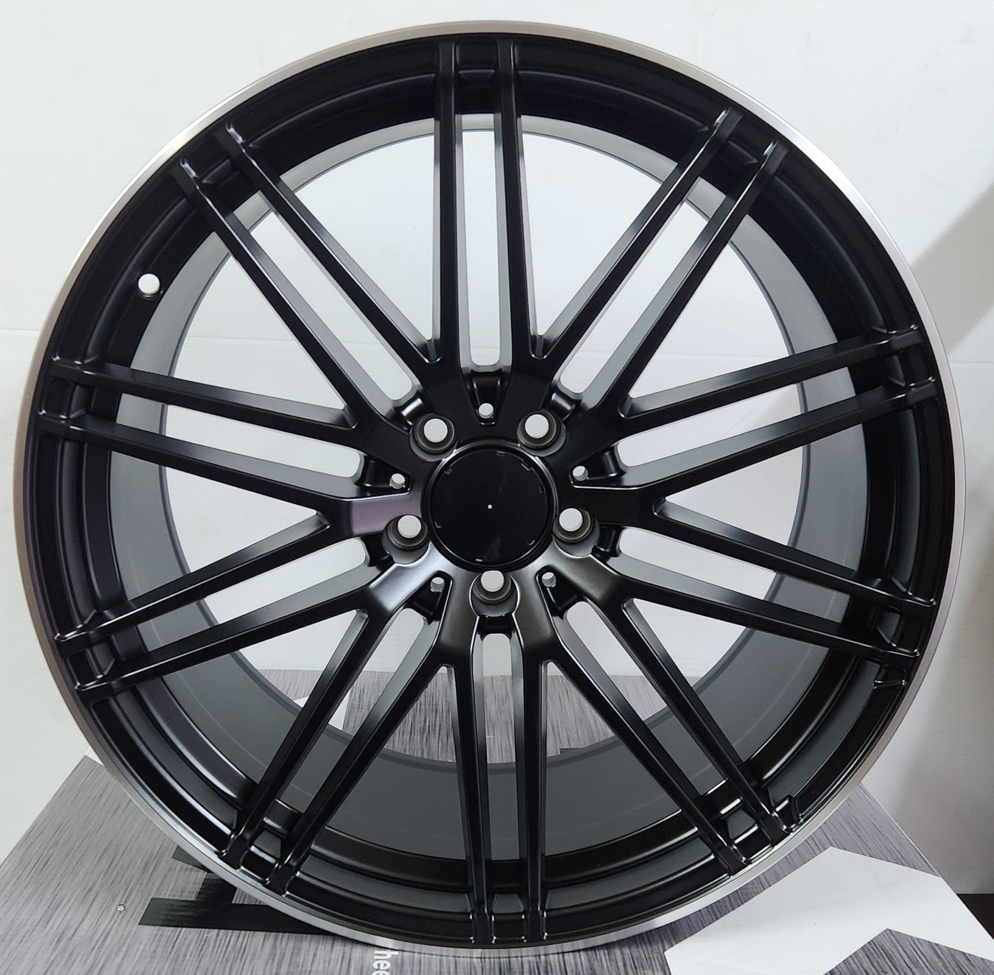 OE-0297 20x8.5 5x112 MATTE BLACK MACHINED LIP