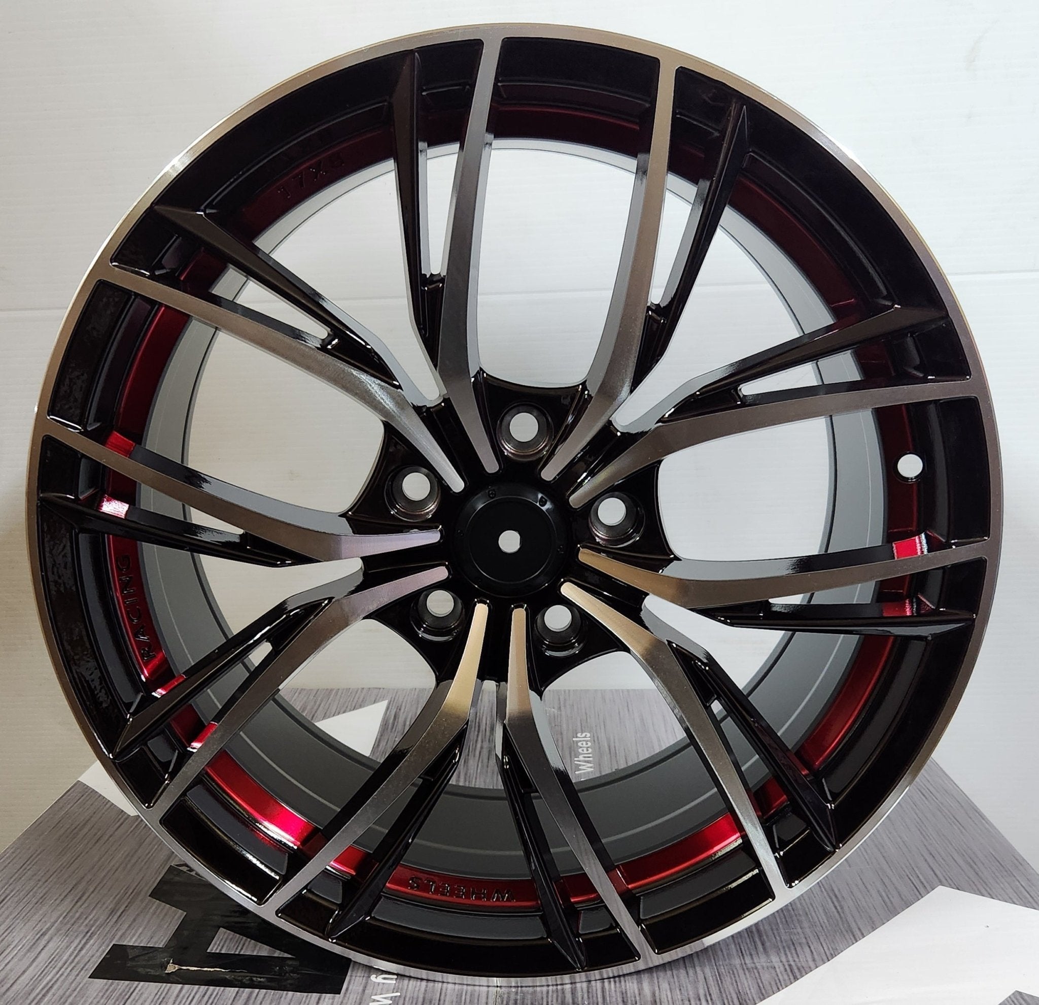 PEGASUS-1827 17x8.0 5x114.3 GLOSS BLACK RED UNDER CUT