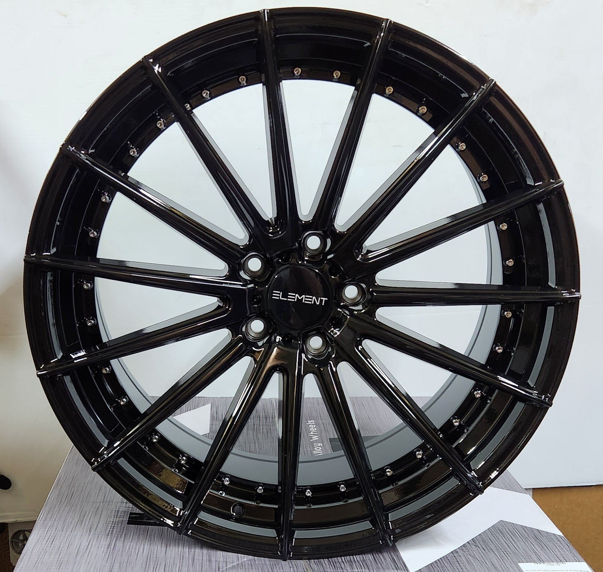 ELEMENT EL-15 22x10.5 5x115 GLOSS BLACK CHROME RIVETS