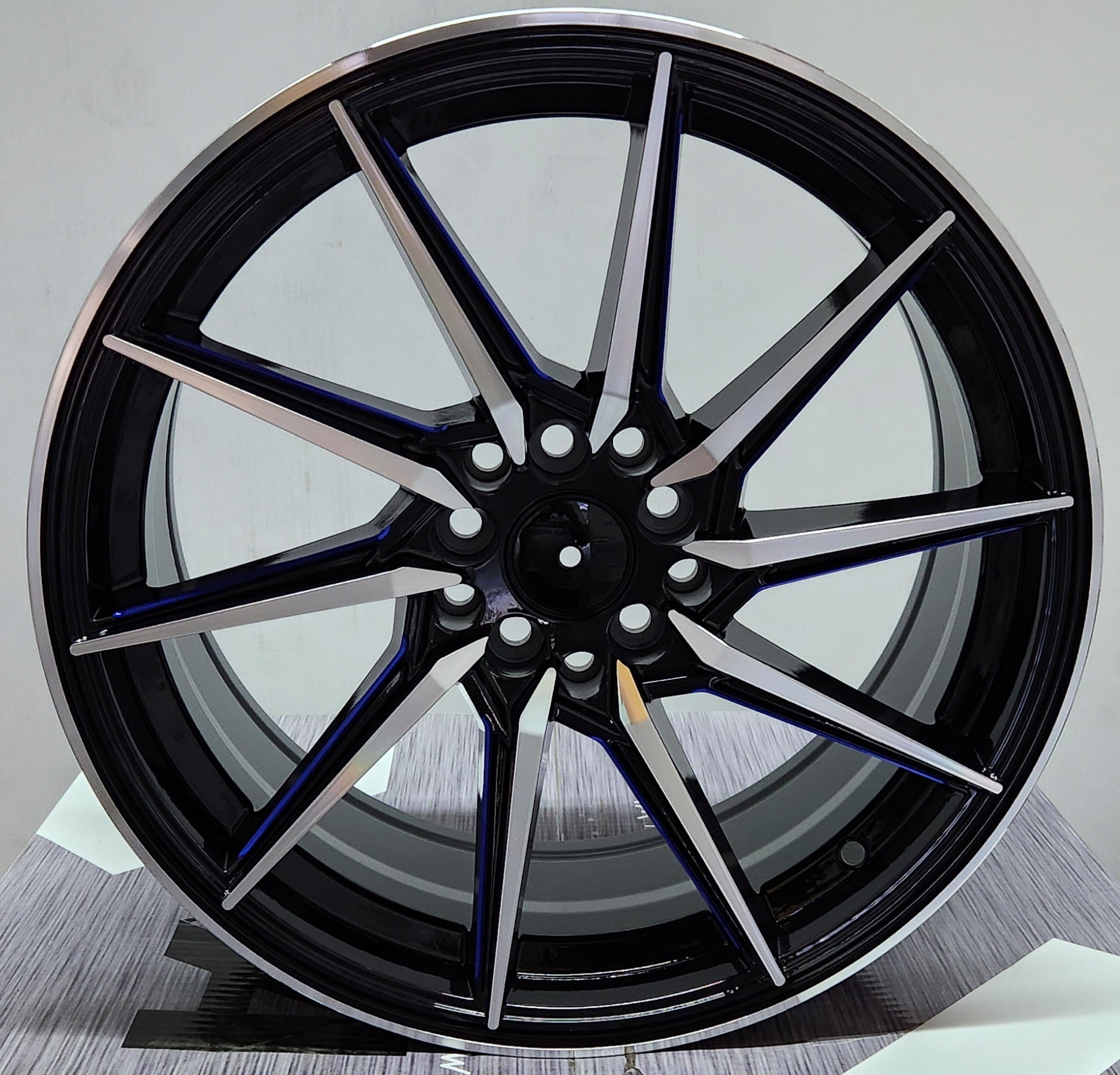 PEGASUS VS-110 17x7.5 5x100 5x114.3 GLOSS BLACK MACHINED FACE BLUE MILLED