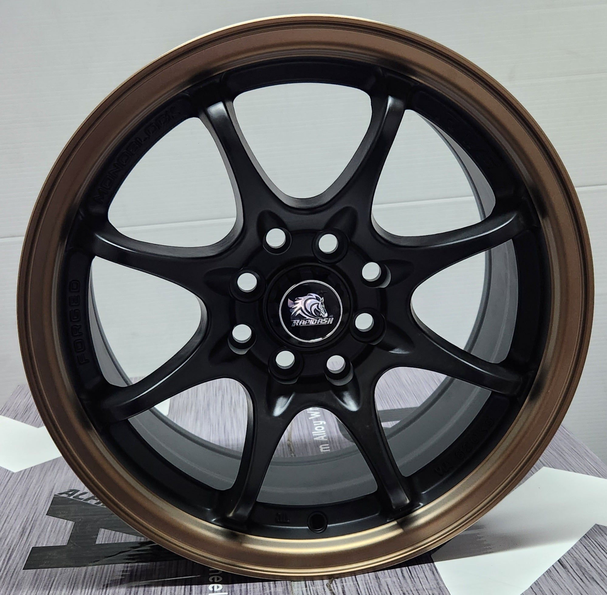 NS-029 15x7.0 4x100 / 4x114.3 MATTE BLACK BRONZE LIP