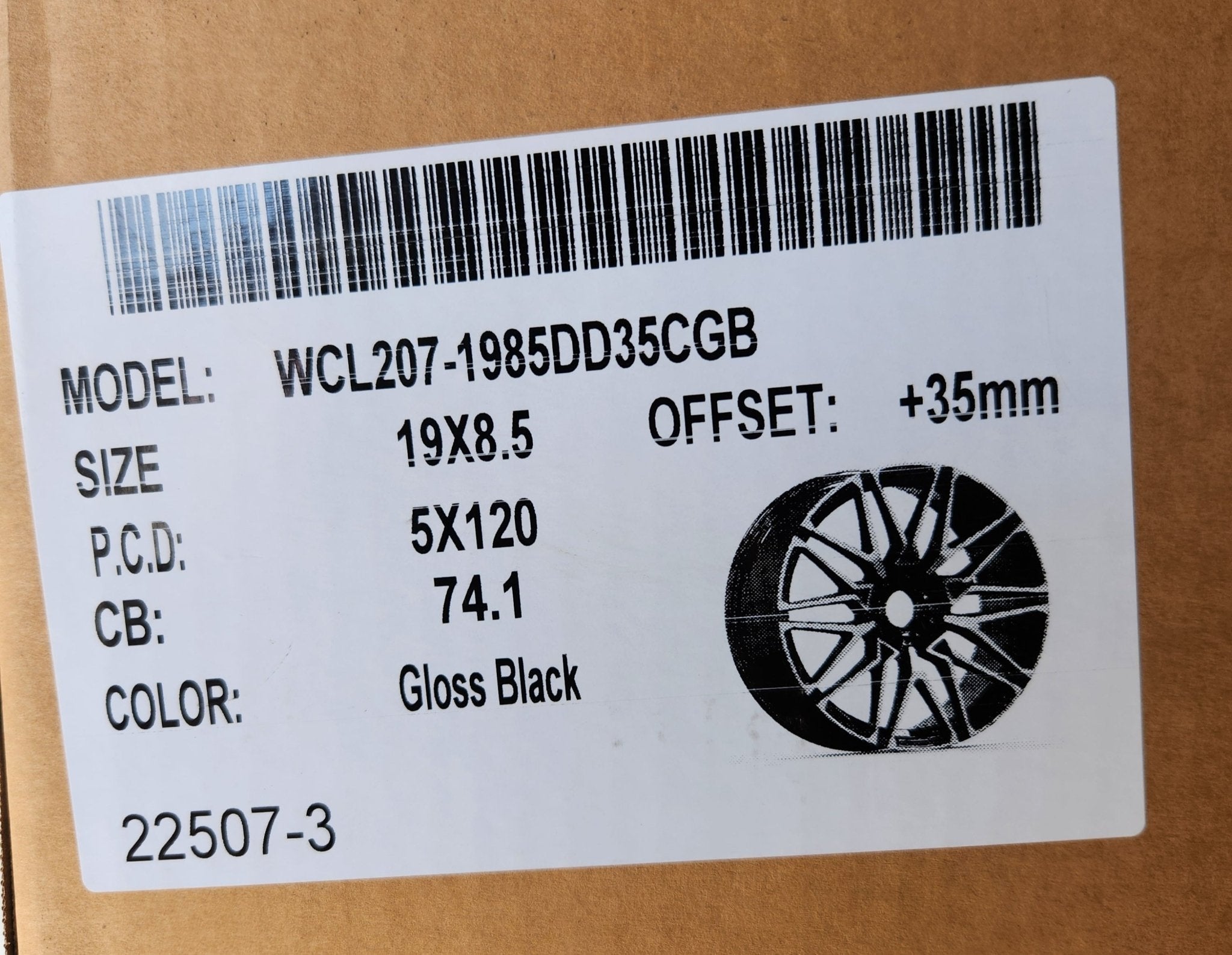 WCL207 818M 19X8.5 5X120 GLOSS BLACK