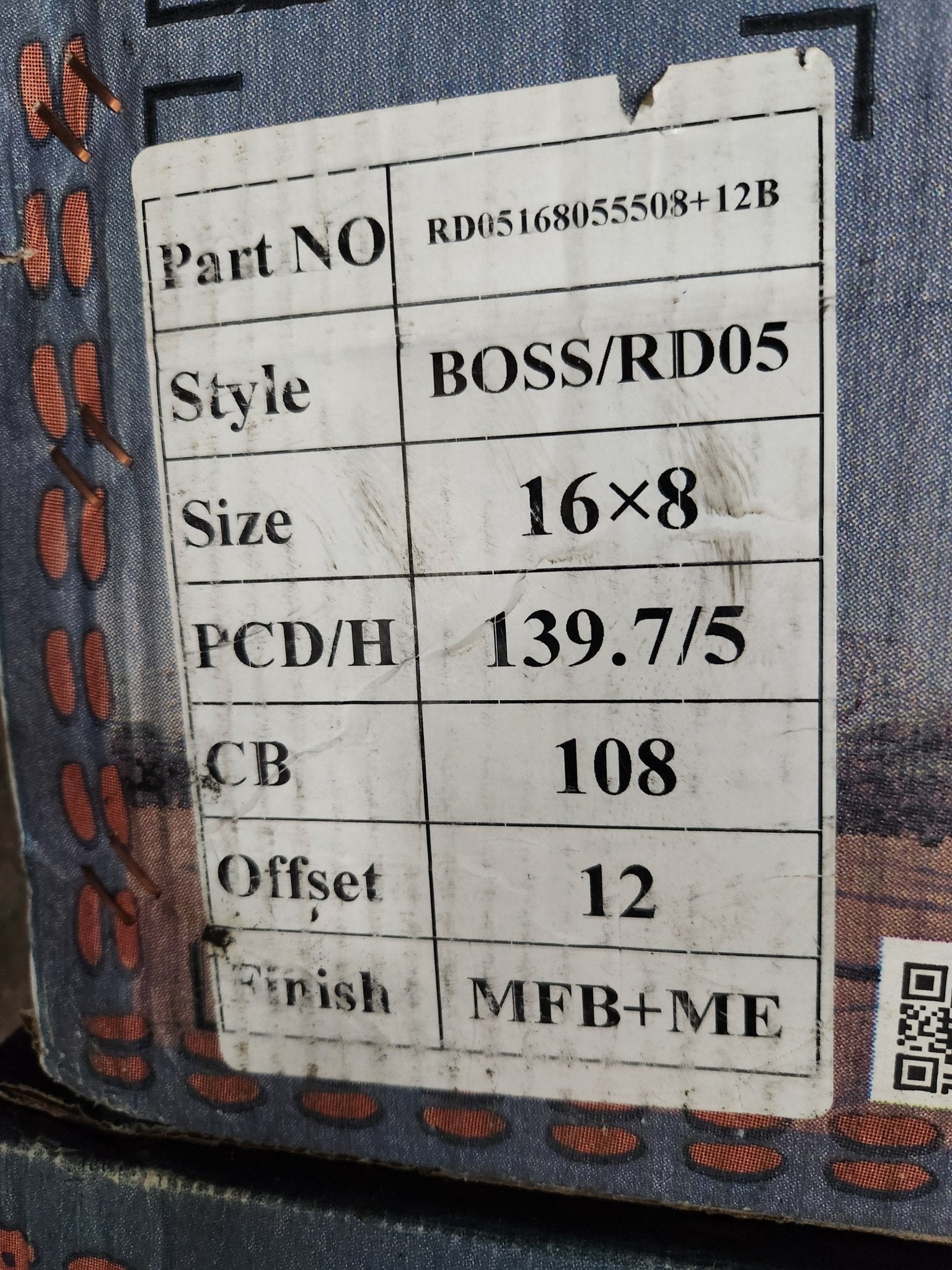 RDR BOSS RD05 16x8 5x139.7 MFB + ME