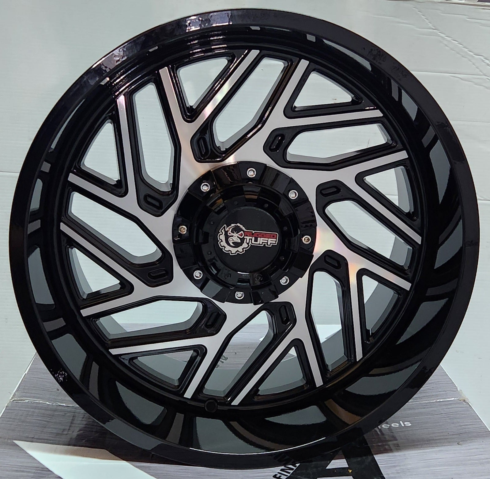 RUGGED TUFF RT828 20x10 5x139.7 5x150 GLOSS BLACK W/MACHINED MILLING WINDOW
