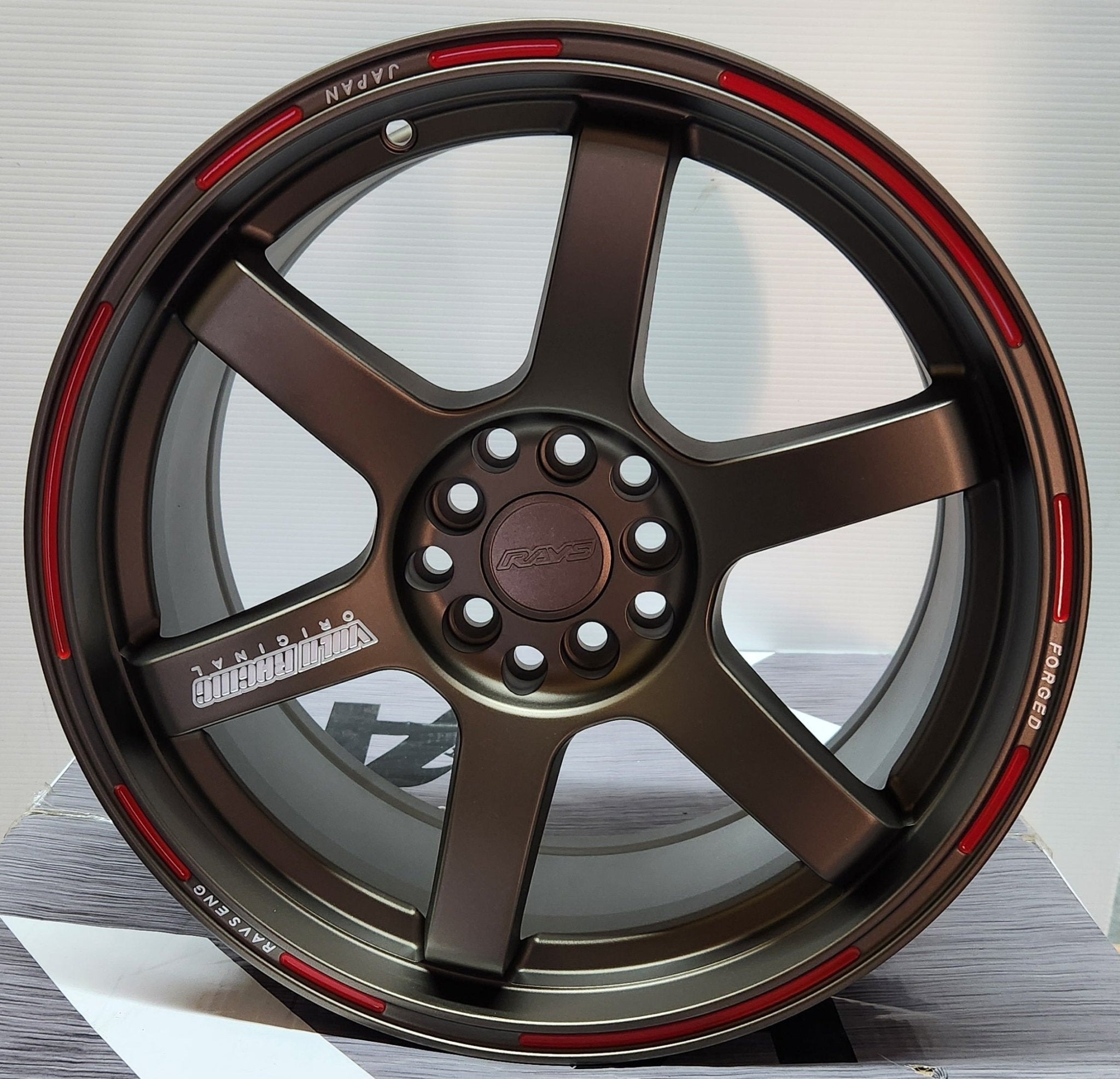 TE37 17X7 5X114.3 5X100 MATE BRONZE RED LINE