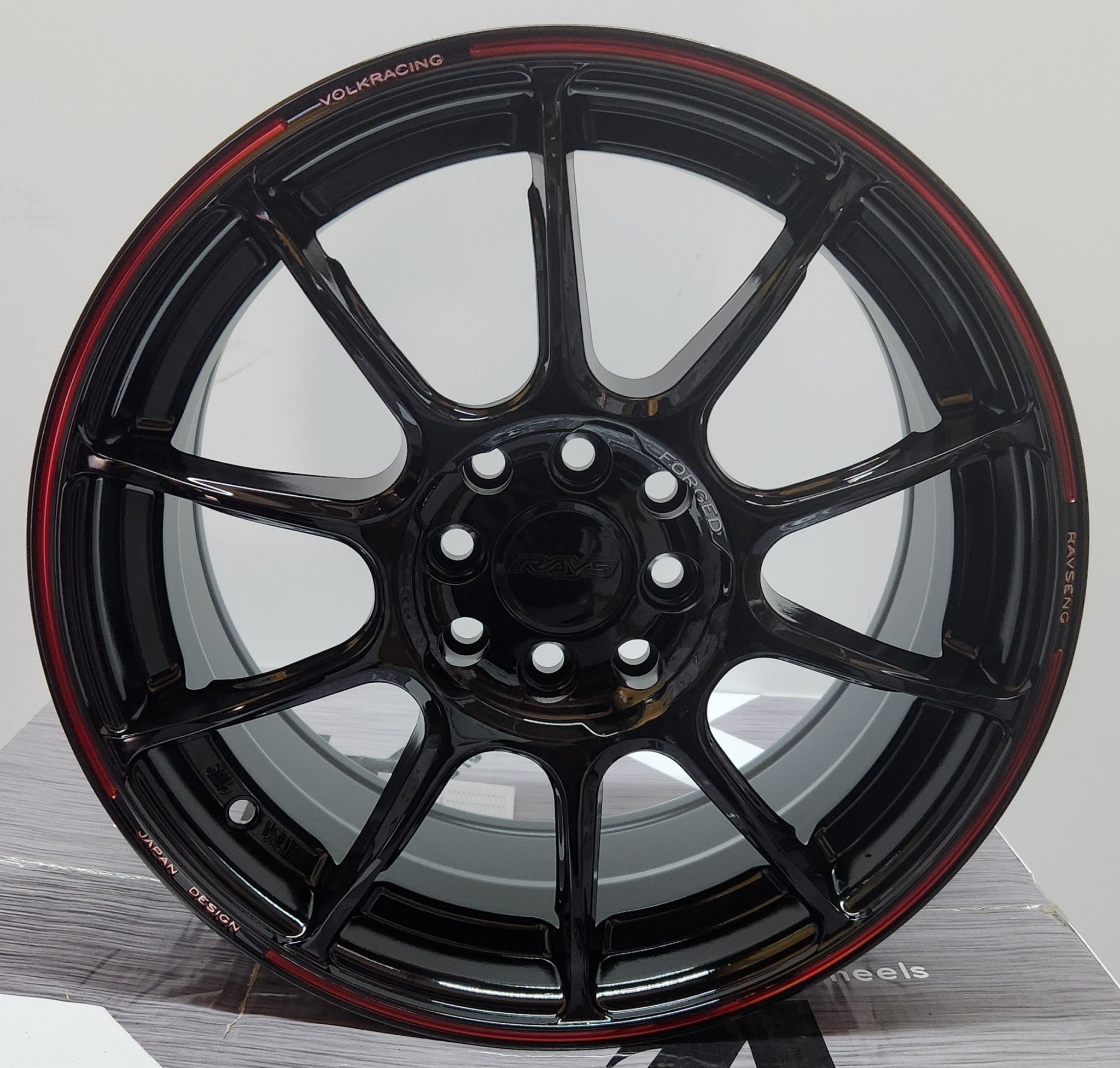 ZE40 TIME-ATTACK REP 16x7.0 4x100 / 4x114.3 GLOSS BLACK RED LINE