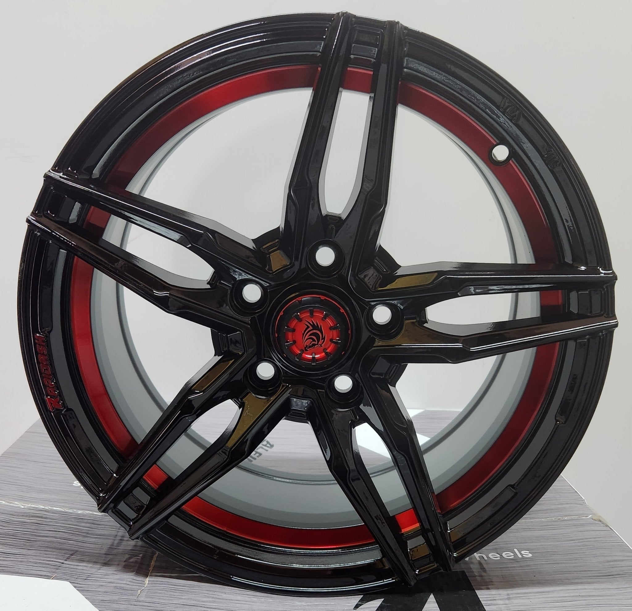 RAPIDASH RD-R1 16x7.0 5x114.3 GLOSS BLACK WITH RED UNDER CUT