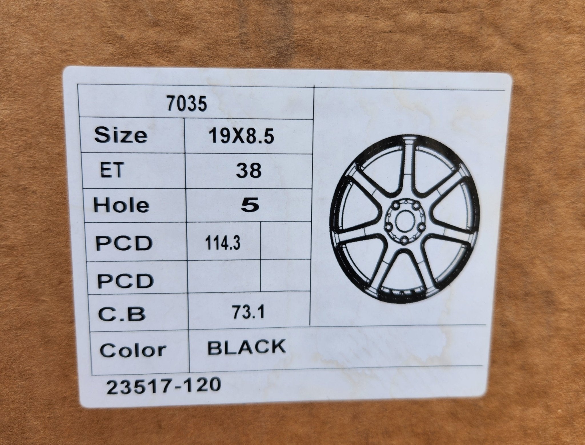 OE-EMOTION 7035 19X8.5 5X114.3 GLOSS BLACK