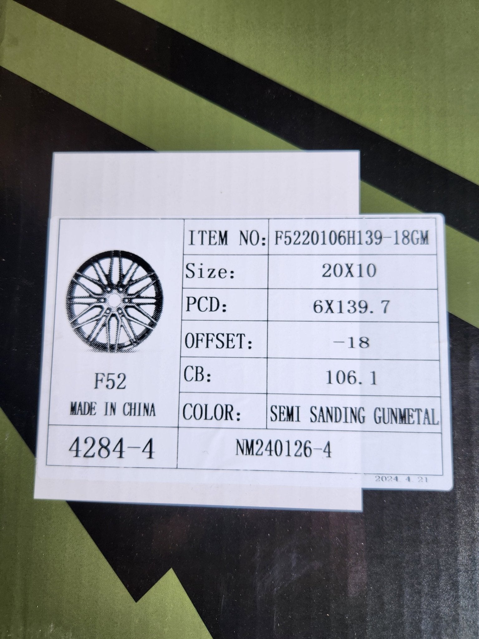 AZAD F52 20X10 6X139.7 GUNMETAL