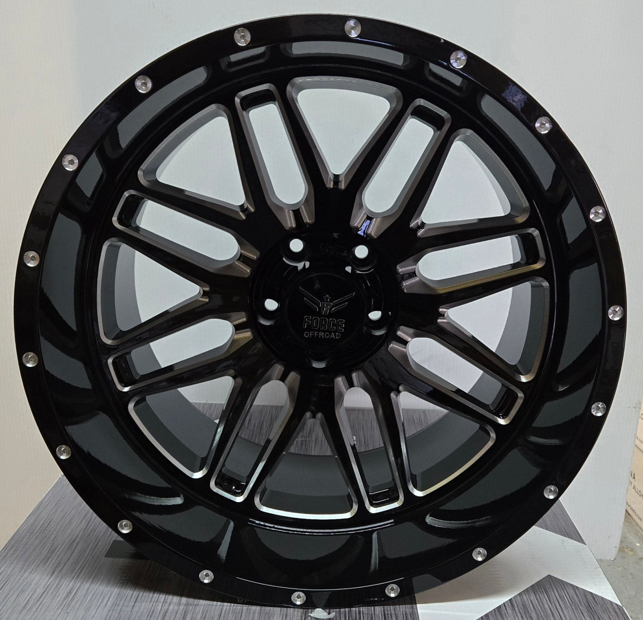 FORCE F-4 20x10.0 5x127 GLOSS BLACK W/MILLING WINDOW