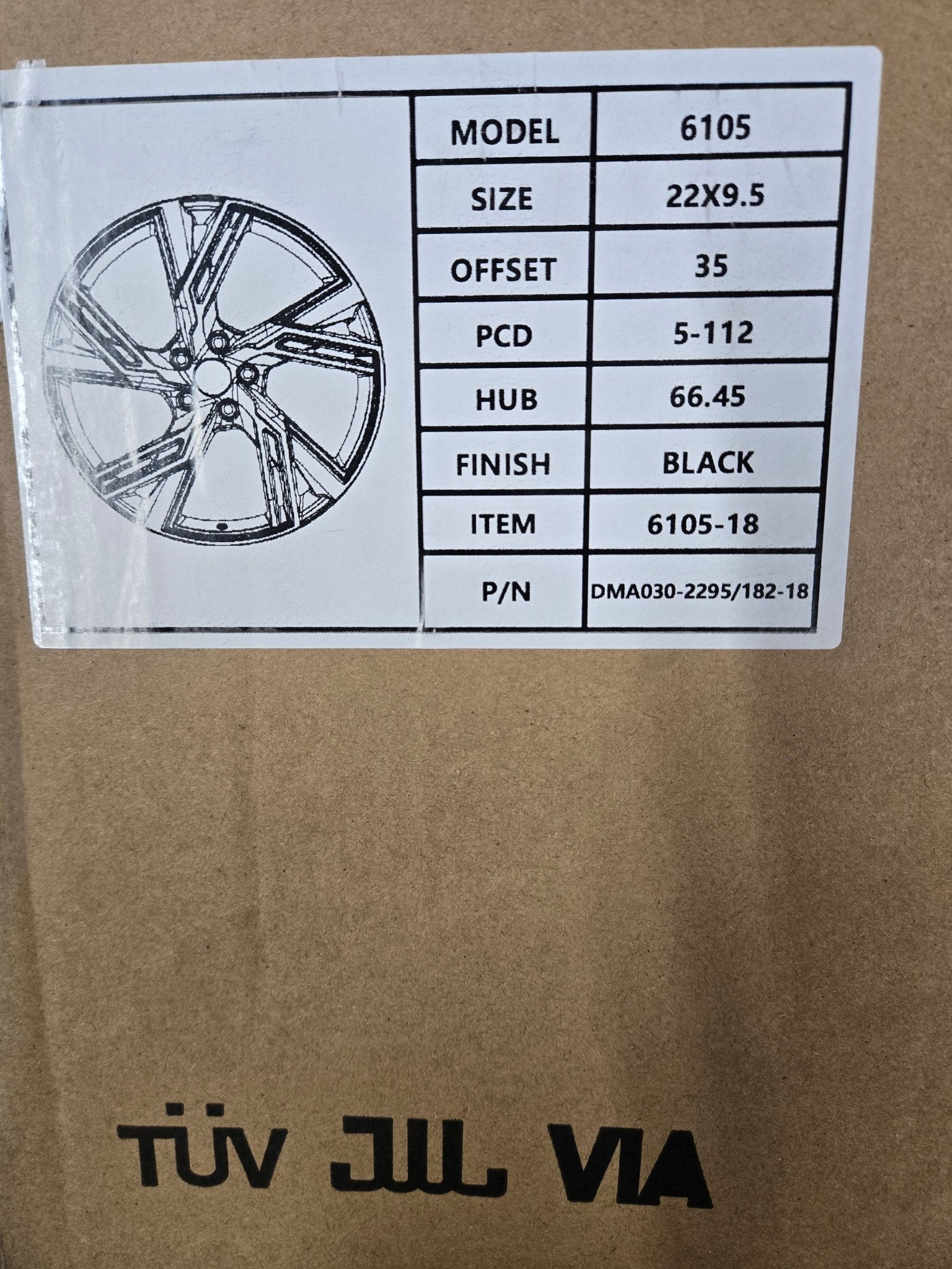 6105 22X9.5 5X112 BLACK
