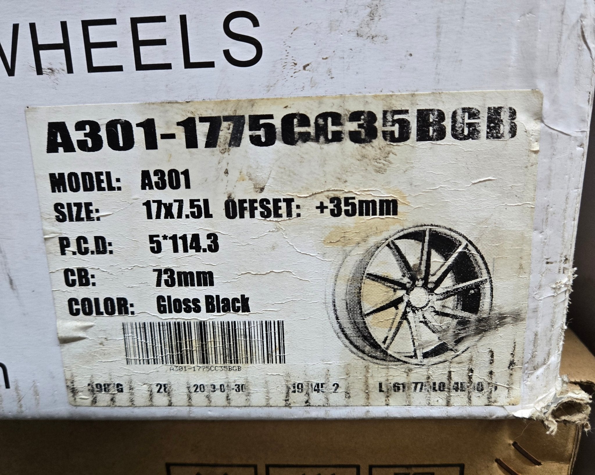 AF301 17X7.5 5X114.3 GLOSS BLACK