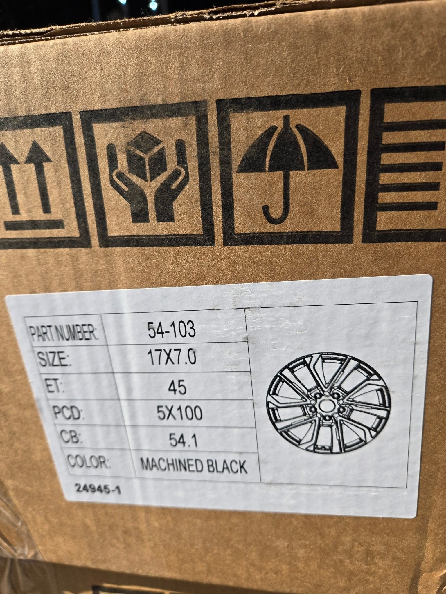 54-103 17X7.0 5X100 BLACK MACHINED