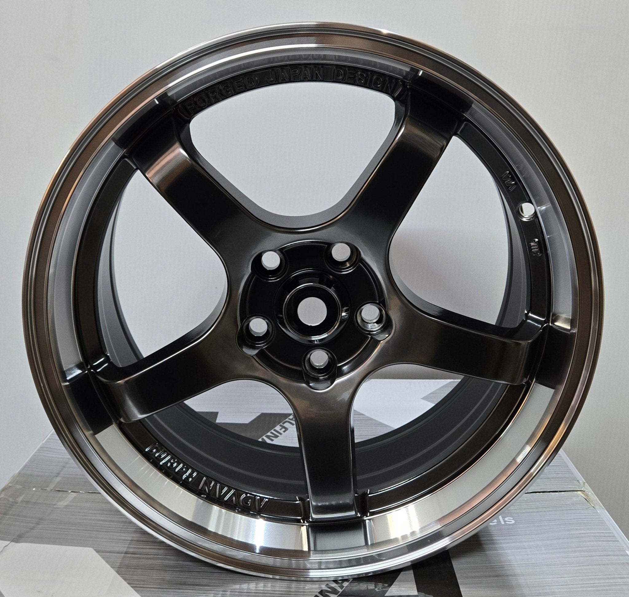 OE-22319-1 ADVAN GT 16X7.0 5X100 HYPER BLACK MACHINED LIP