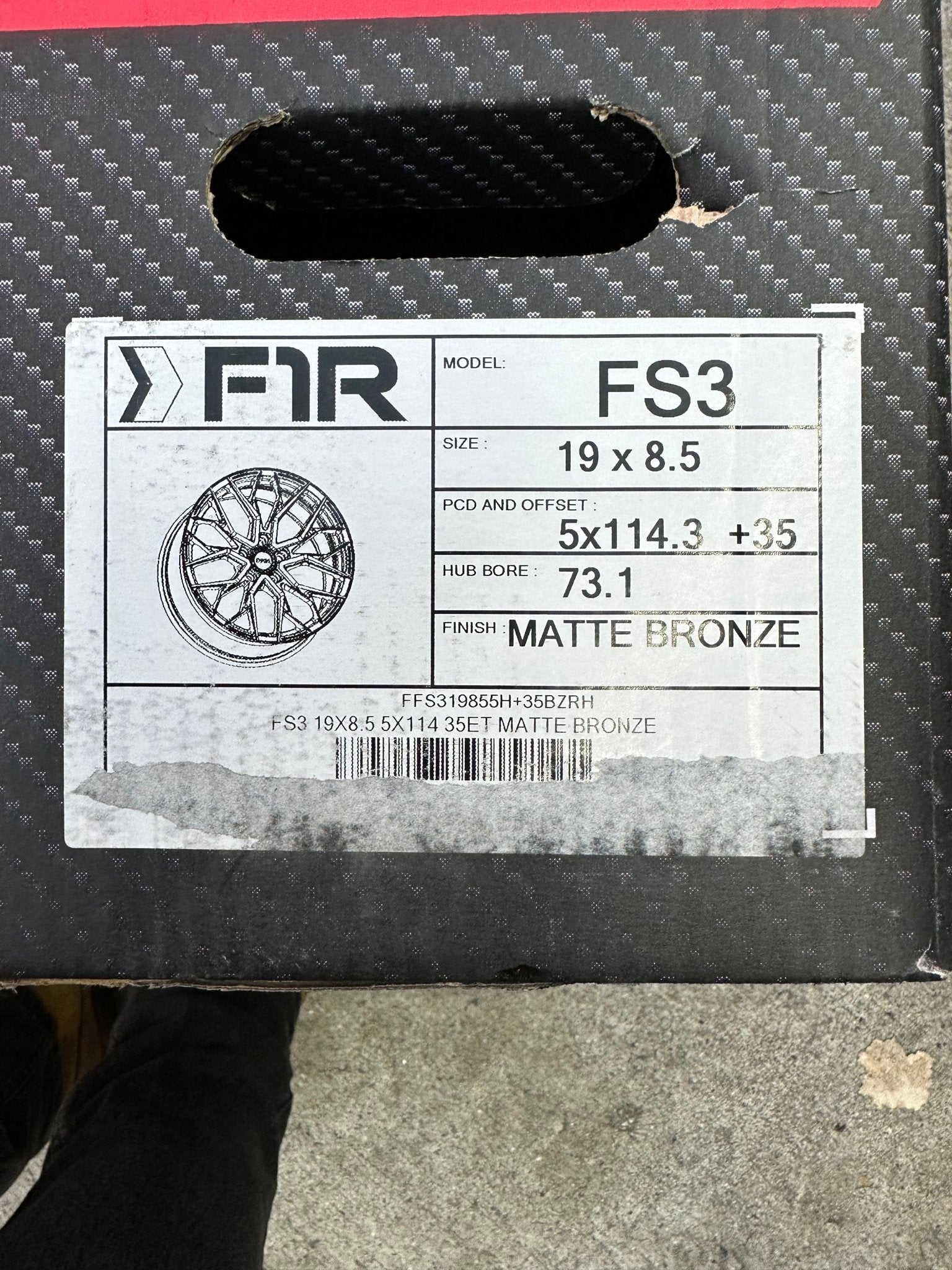 F1R FS3 19X8.5 5X114.3 MATTE BRONZE