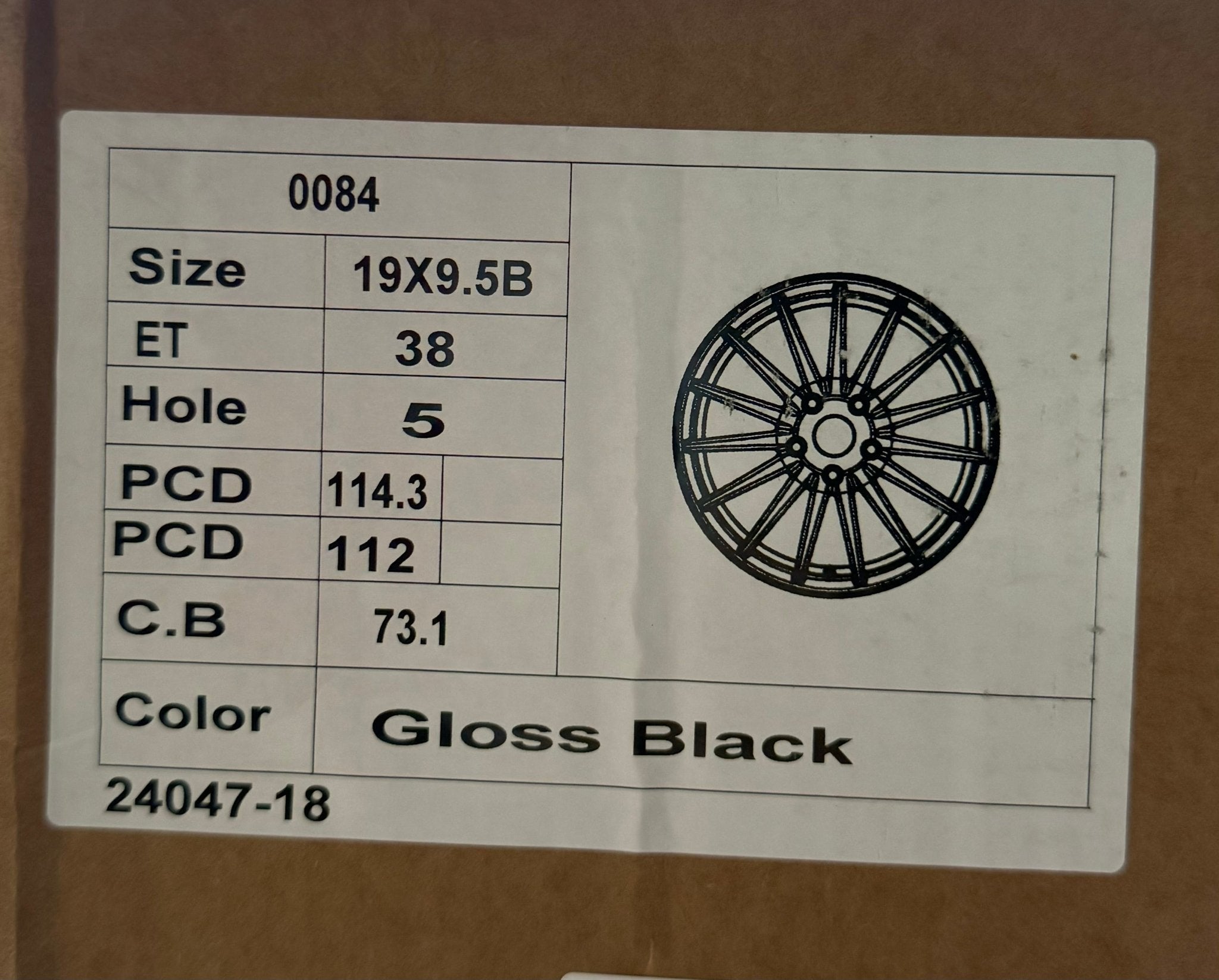 PEGASUS-0084 Si-02 19x9.5 5x112 / 5x114.3 GLOSS BLACK