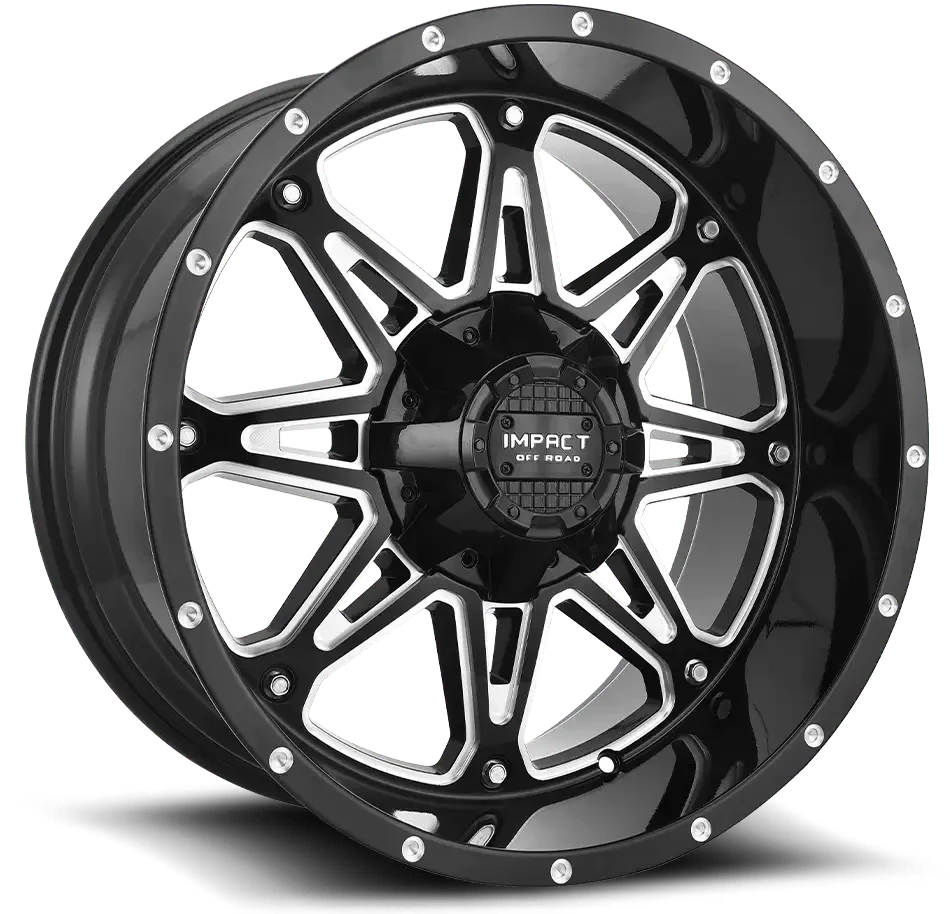 IMPACT OFF ROAD 810 22x12 5X127- 5X5.5 PIANO BLACK W MILLING WINDOW