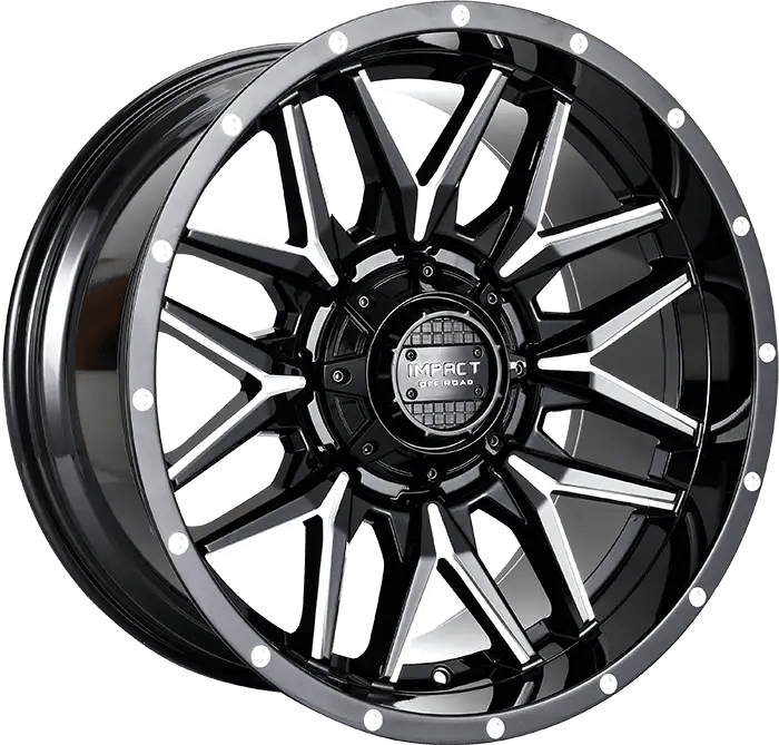 IMPACT OFF ROAD 819 20X10 8X170 PIANO BLACK W MACHINED MILLING WINDOWS