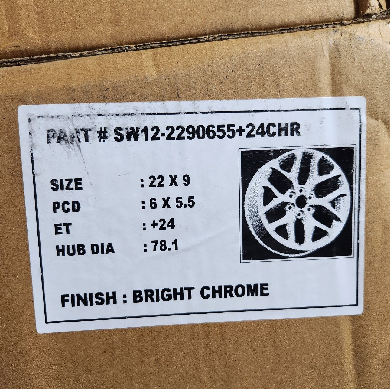 SW12 22X9.0 6X139.7 CHROME
