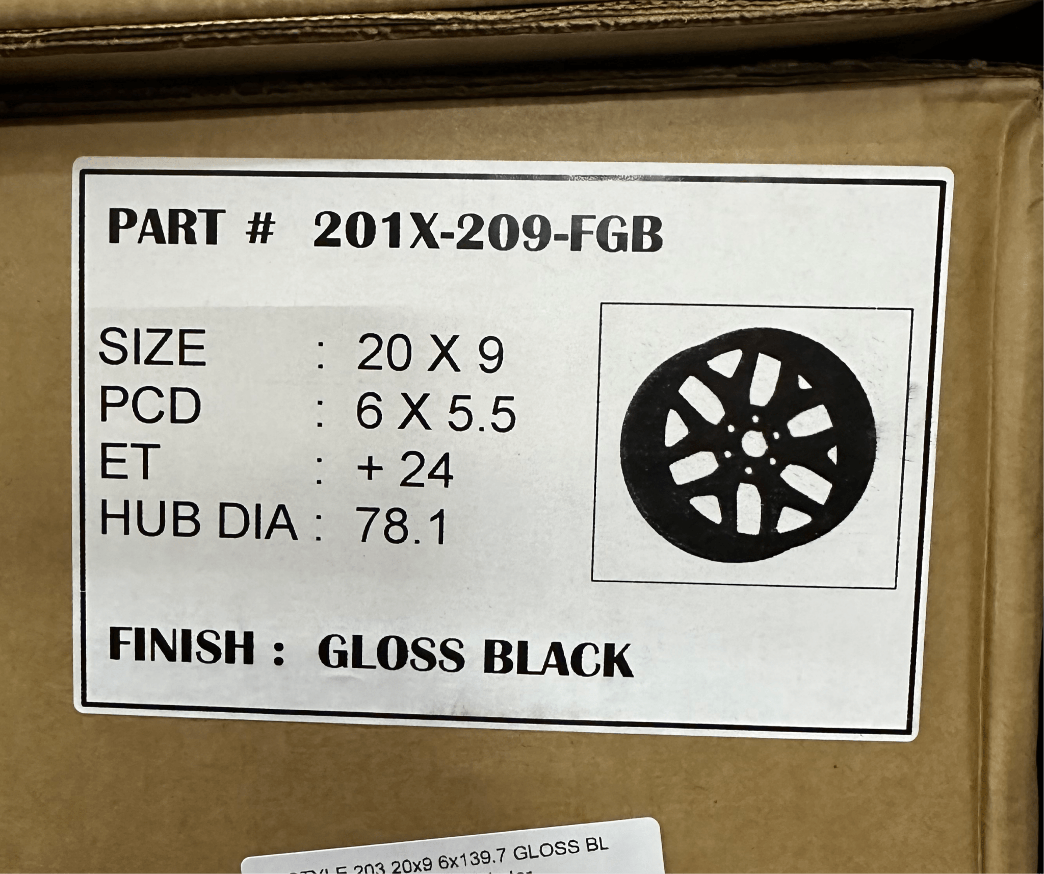 FP STYLE 203 20x9 6x139.7 GLOSS BLACK
