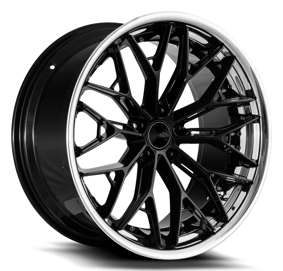 AZAD AZSLS1.0 22x9 5x120 GLOSS BLACK WITH CHROME LIP
