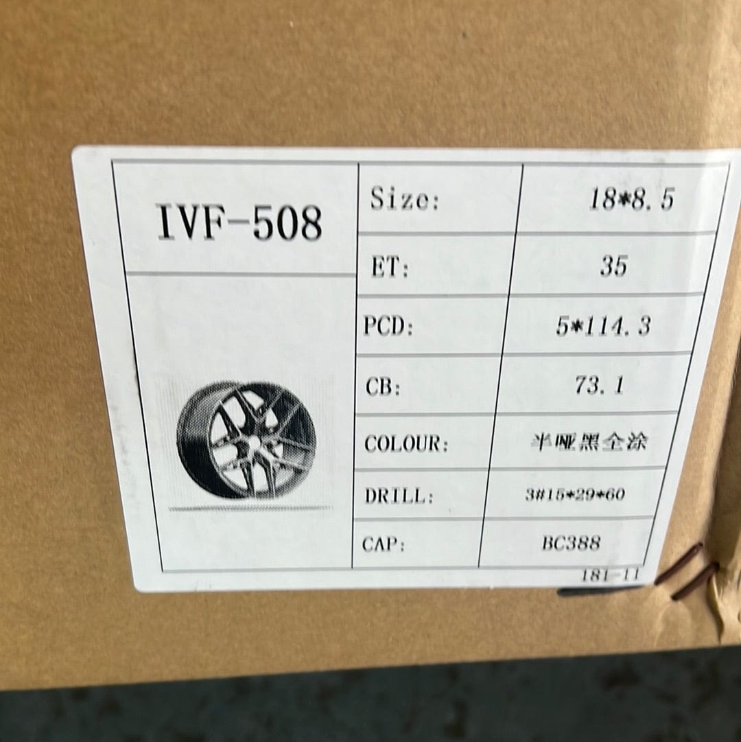 IVF-508 18x8 5x4.5 MATT BLACK