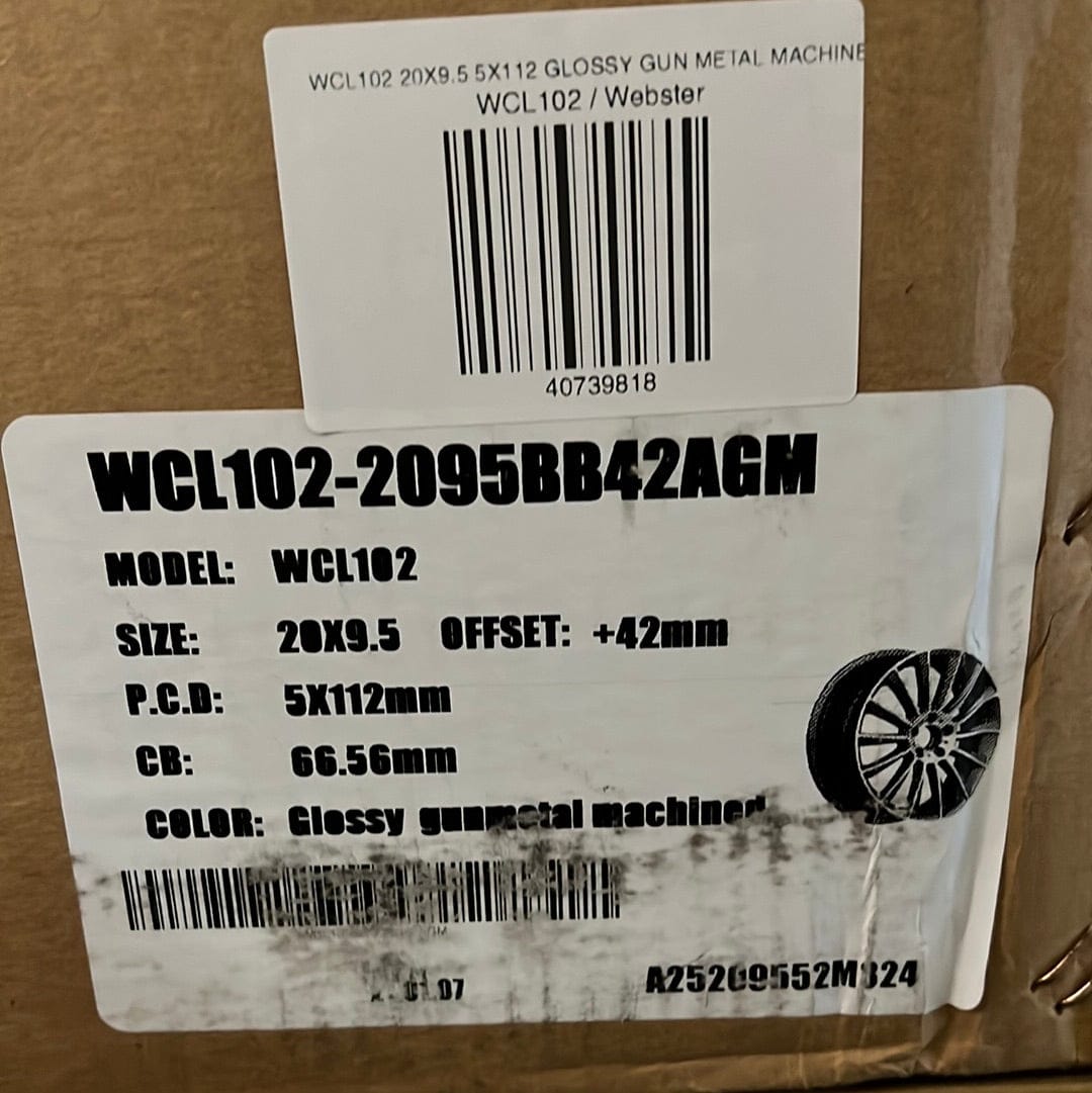 WCL102 WHEELS 20X9.5 5X112 GLOSSY GUN METAL MACHINE