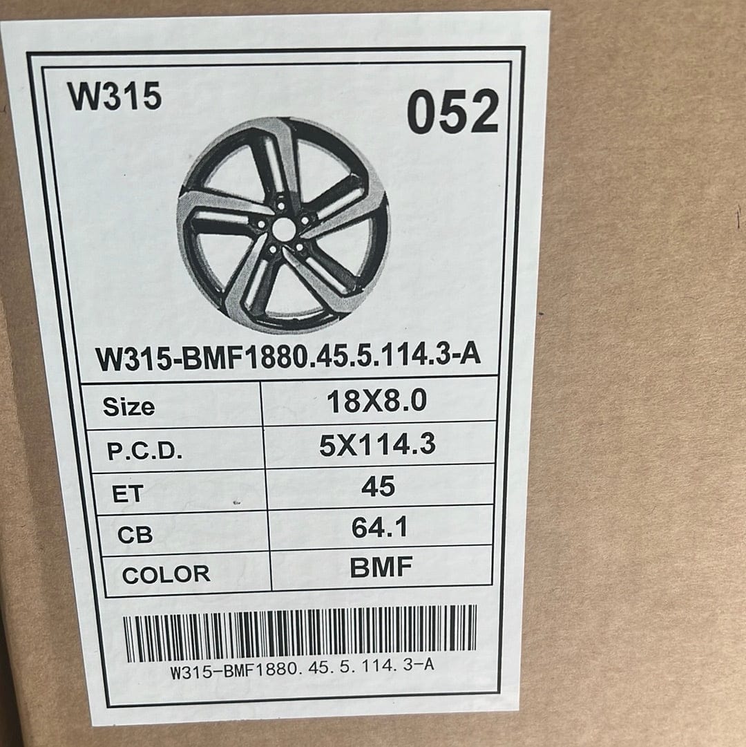 HD-W315 18x8.0 5X4.5 BLACK MACHINE FACE
