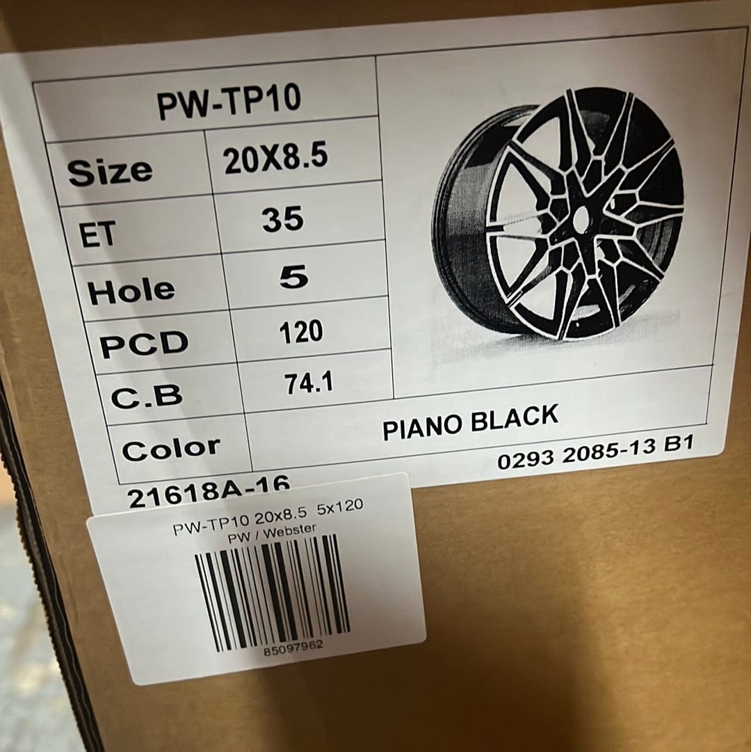 PW-TP10 WHEELS 20x8.5 5x120 GLOSS BLACK