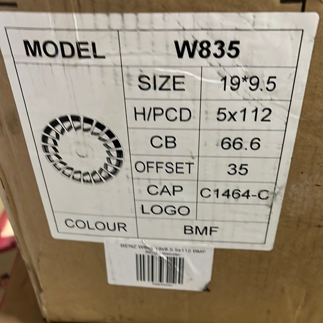 W835 19x8.5 5x112 BLACK MACHINED FACE