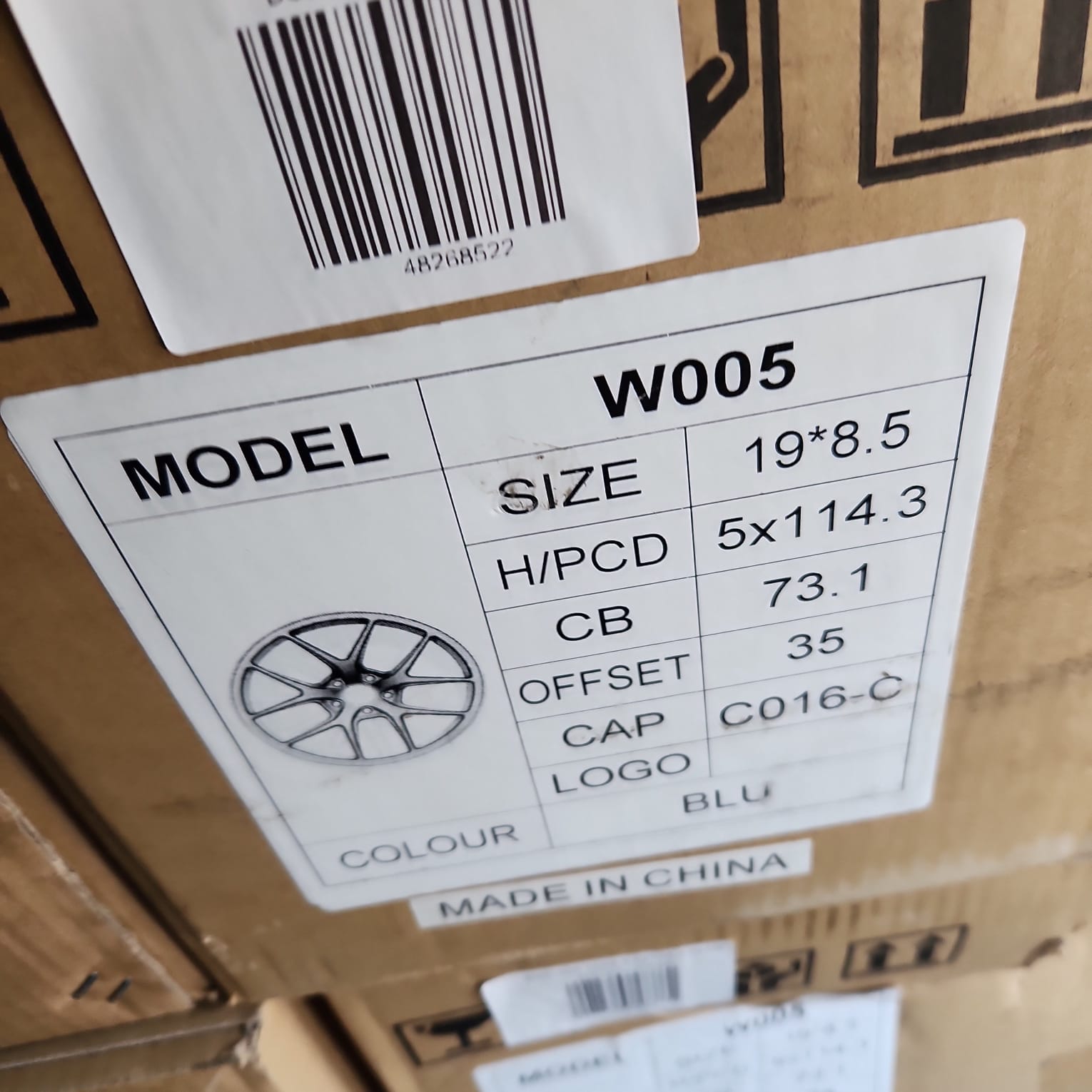 W005 19X8.5 5X114.3 BLUE