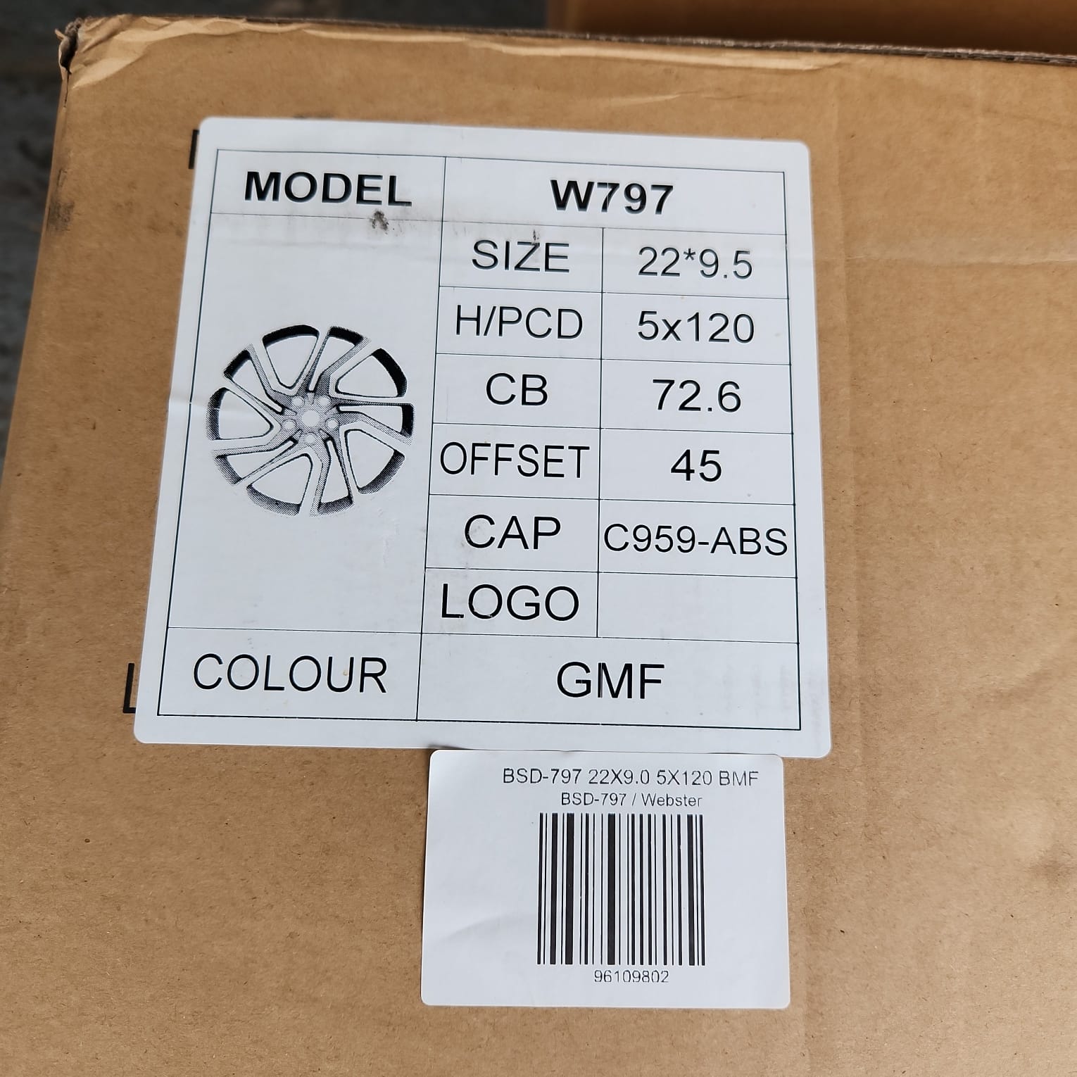 W797 22X9.0 5X120 GMF