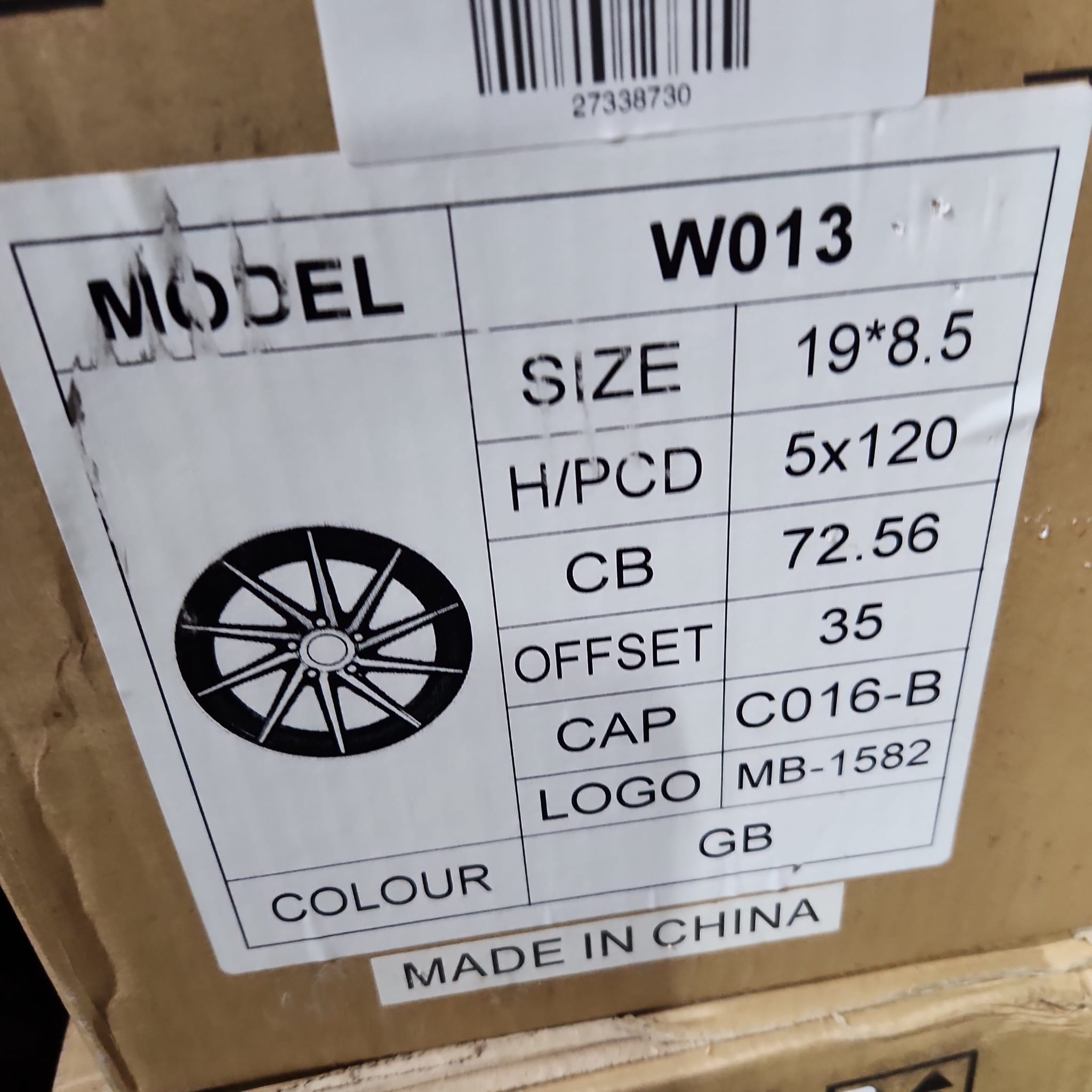 VOSSEN STYLE W013 19x8.5 5x120 GLOSS BLACK
