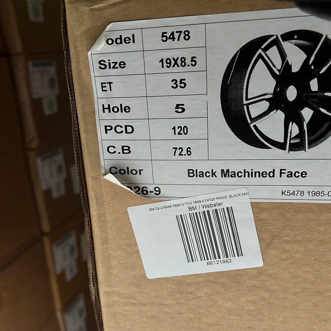 OE-5478 219269 792M STYLE 19X8.5 5X120 PIANO BLACK MACHINED FACE