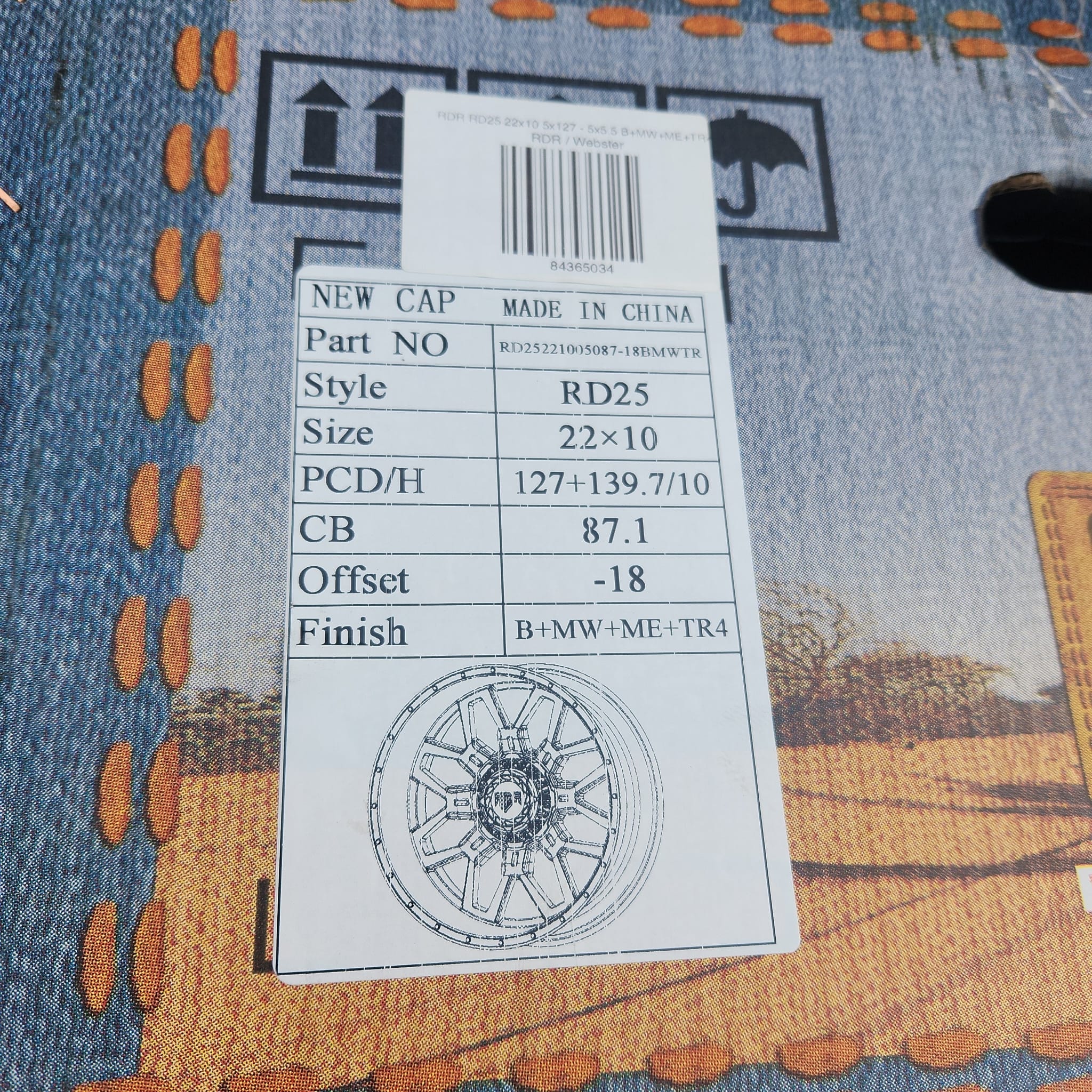 RDR RD25 22x10 5x127 - 5x5.5 B+MW+ME+TR4