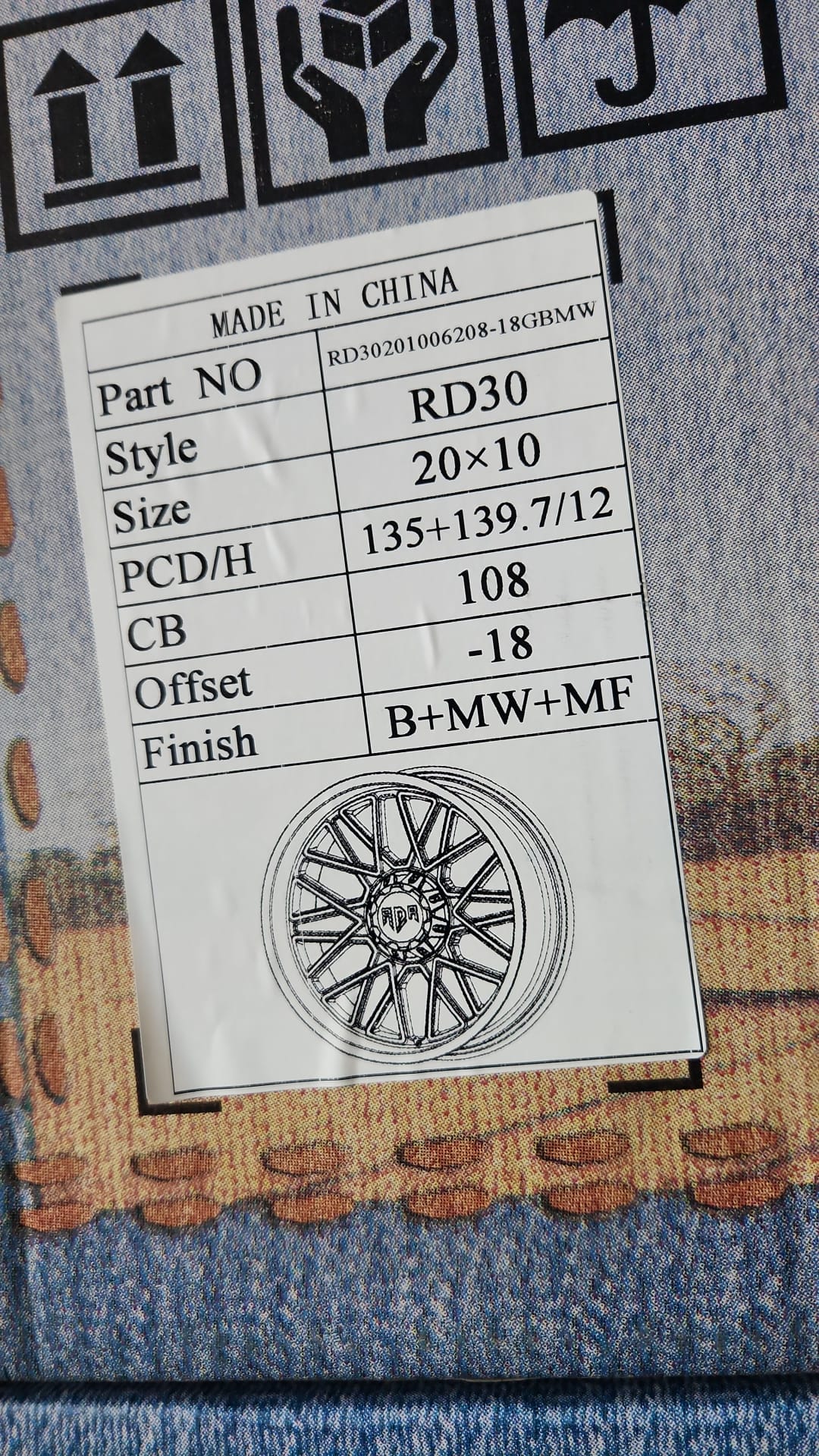 RDR RD30 20X10 6X135- 6X139.7 B+MW+MF