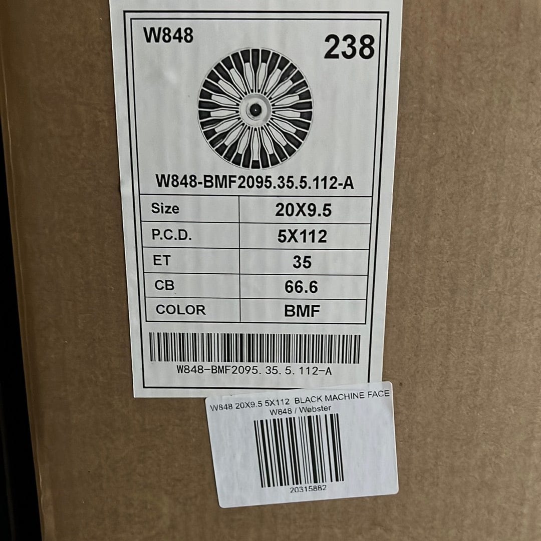 WHEELS W848 20X9.5 5X112 BLACK MACHINE FACE